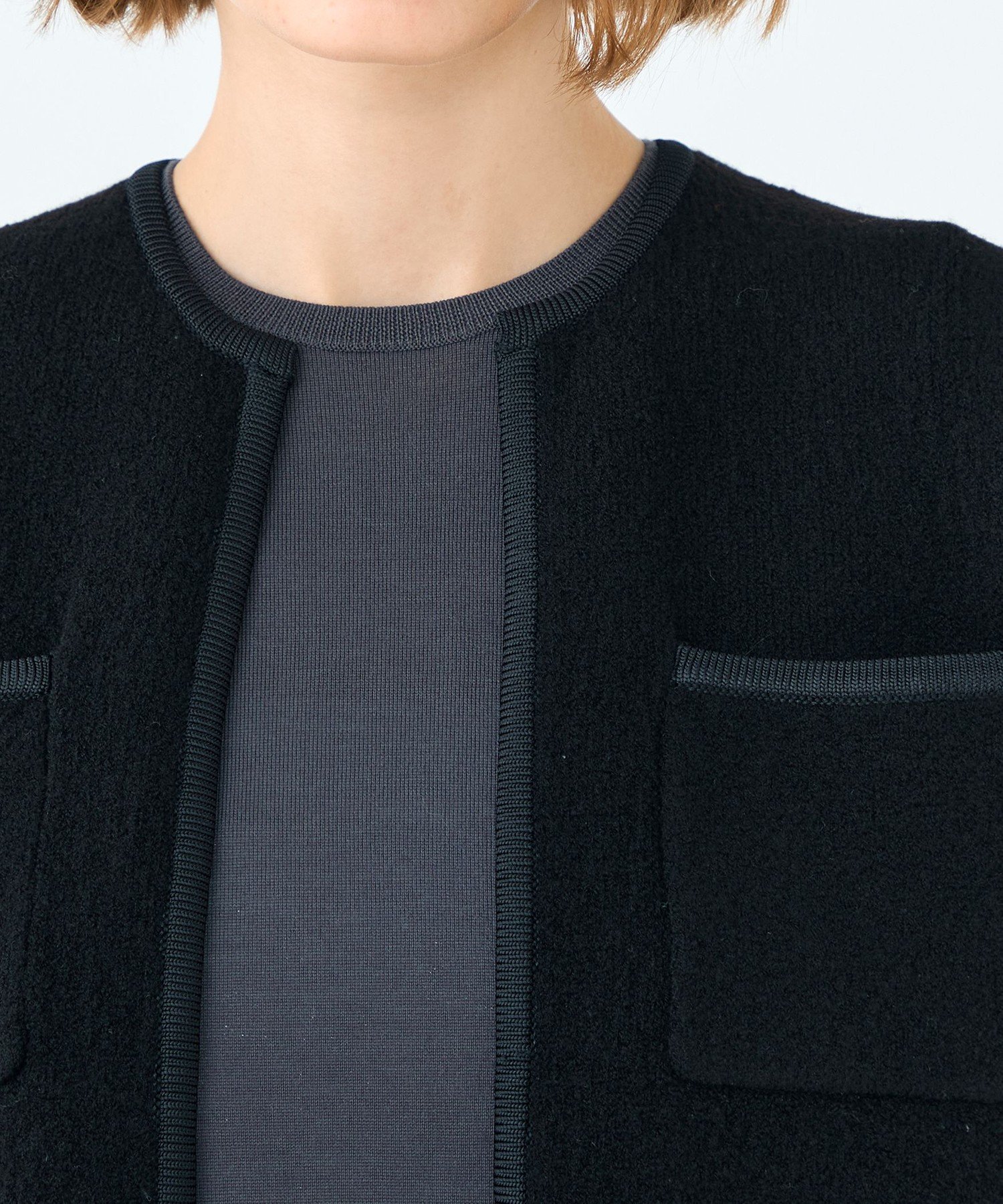 TOMORROWLAND｜ウールナイロンブークレー フロントオープン