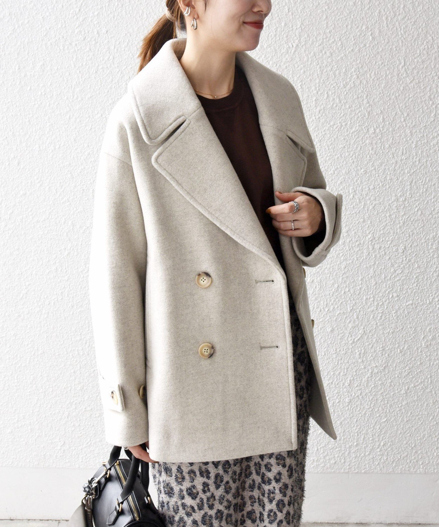 SHIPS｜SHIPS any: カシミヤ ミックス テーラード ショート Pコート