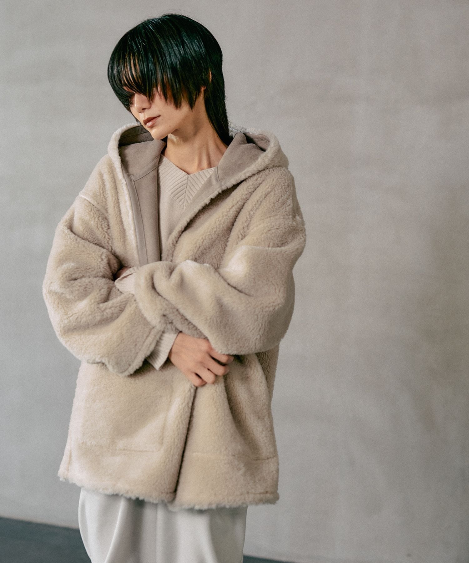 LEPSIM｜リバーシブルムートンボアポンチョコート | Rakuten Fashion