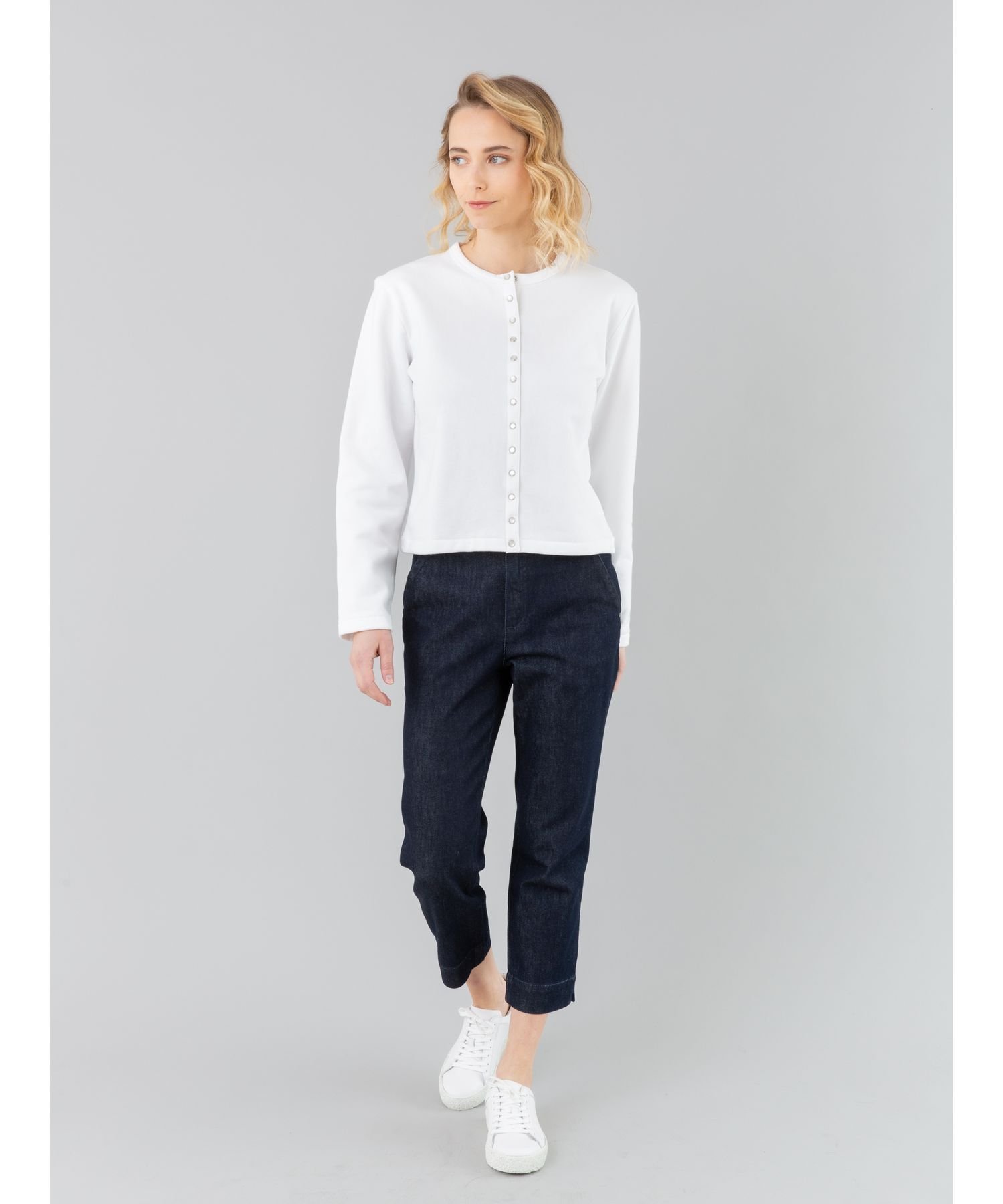 agnes b.｜コットン メルトン 長袖 カーディガンプレッション 