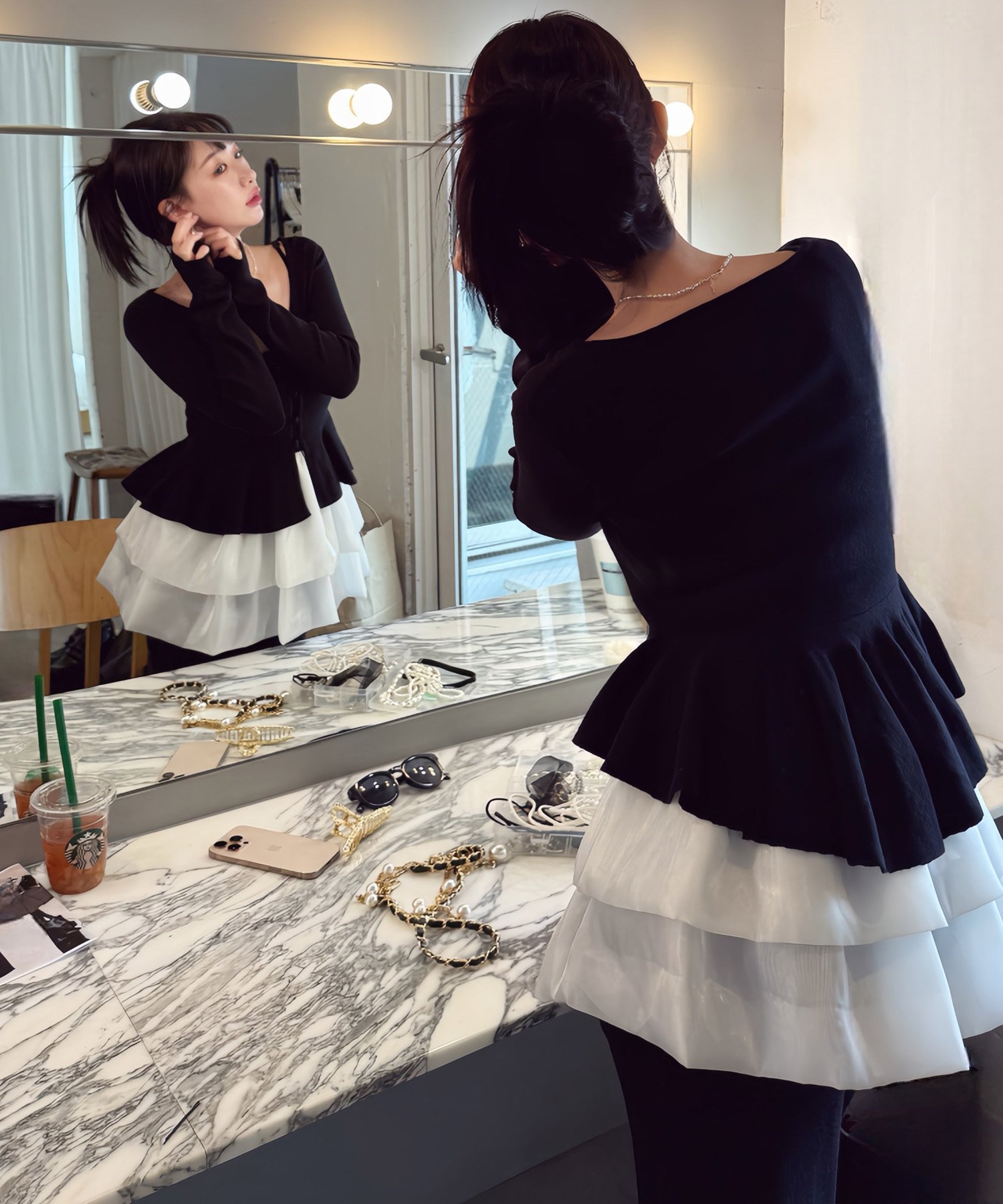 ROYAL PARTY｜ドッキングペプラムニットアンサンブル | Rakuten