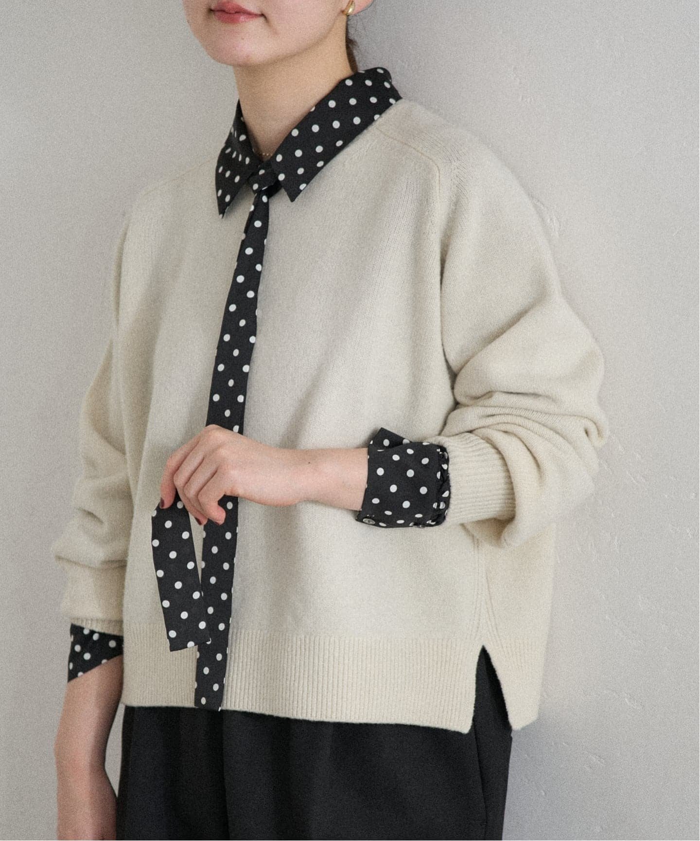 IENA｜《WEB限定/追加4予約》サテンドットタイ付ブラウス | Rakuten