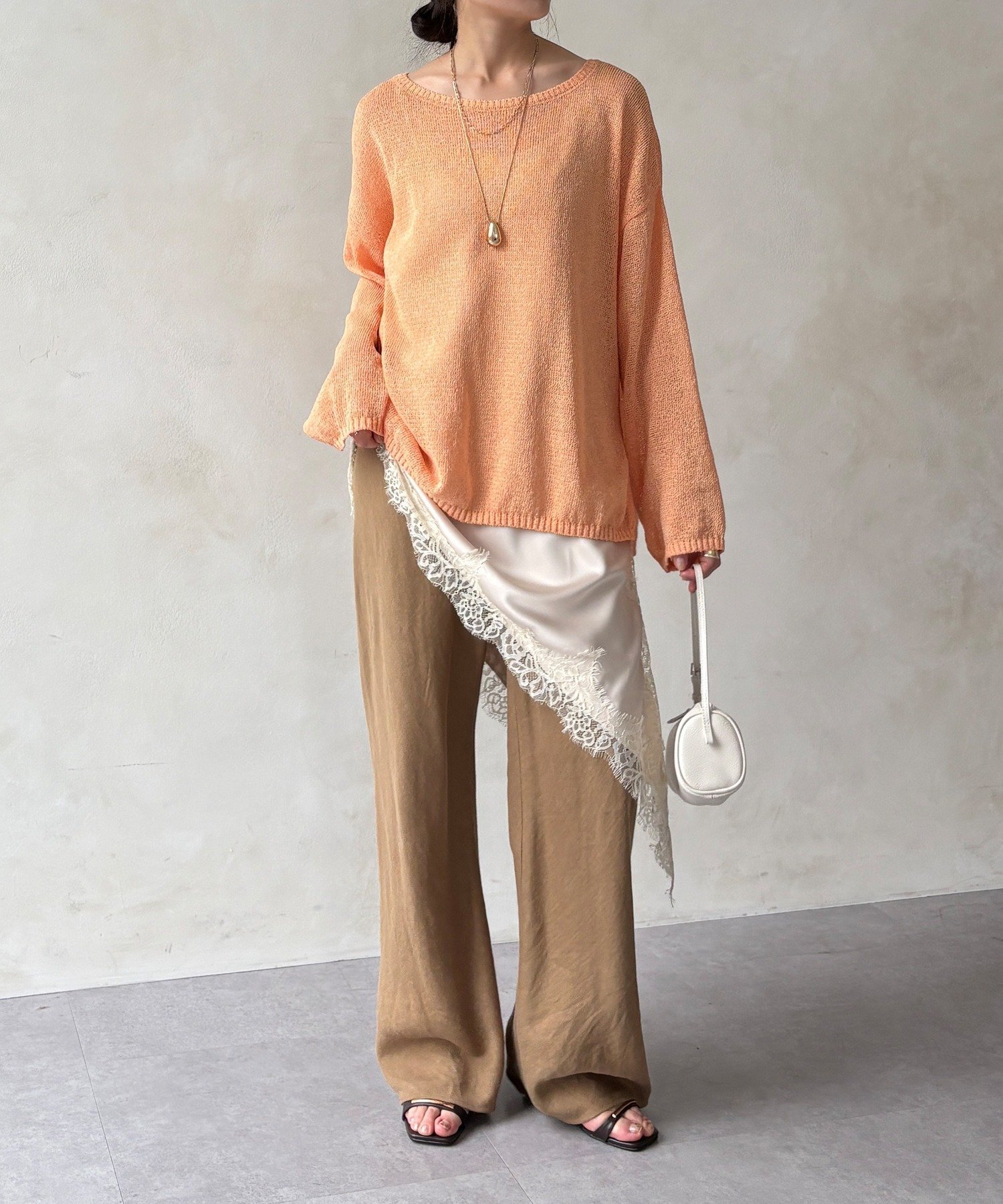 DOUDOU｜【完売カラー再追加!】アシメレースキャミ | Rakuten Fashion