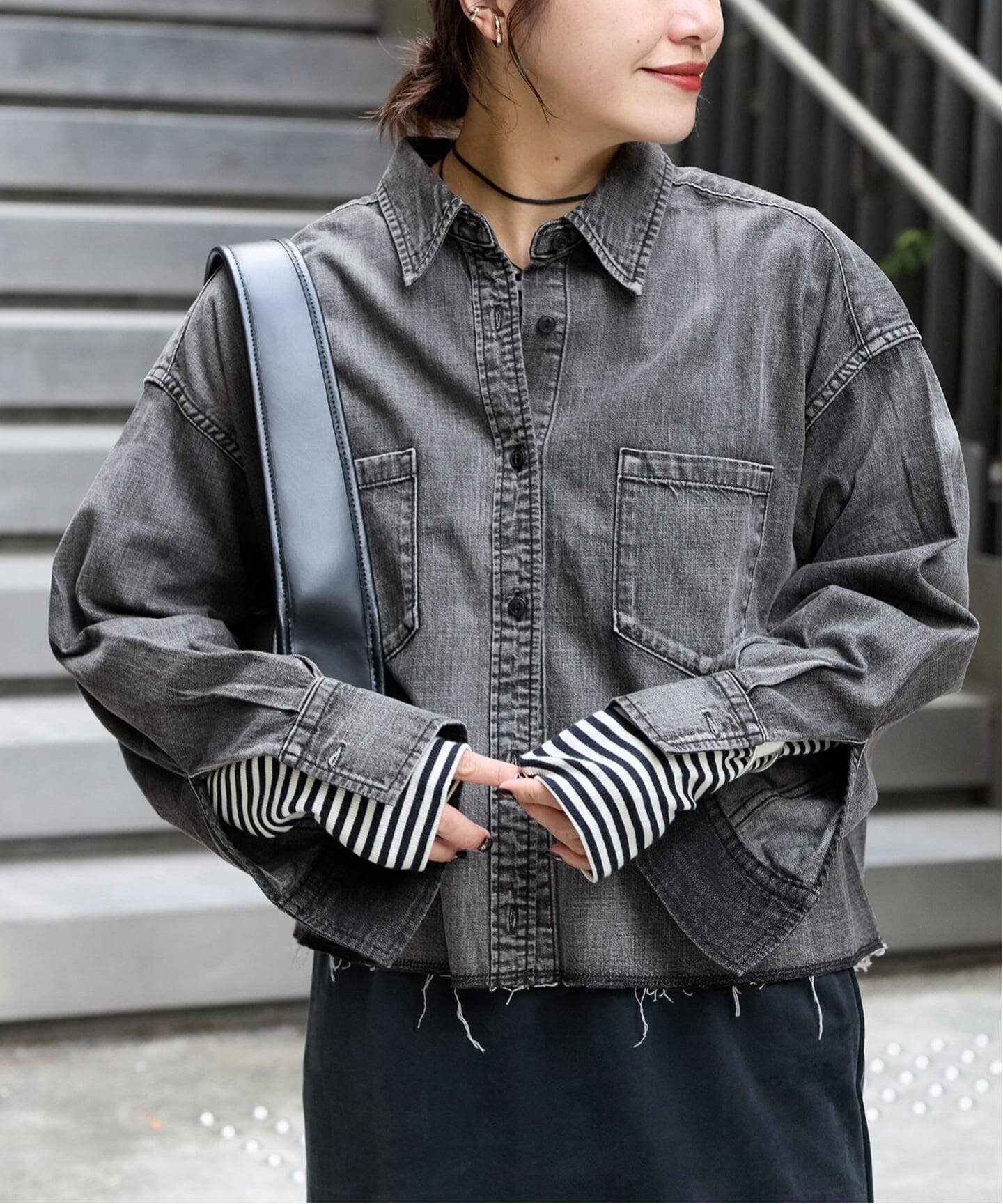 JOURNAL STANDARD｜《追加3》ライトオンスデニムクロップドシャツ