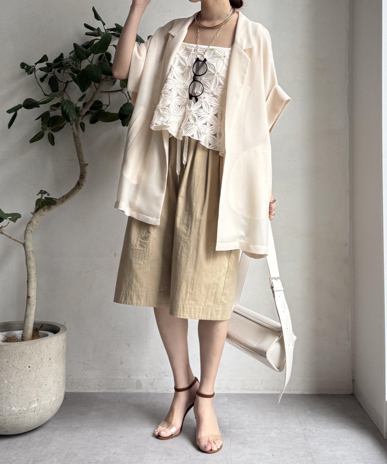 DOUDOU｜【WEB限定】チュールフラワーキャミ | Rakuten Fashion(楽天