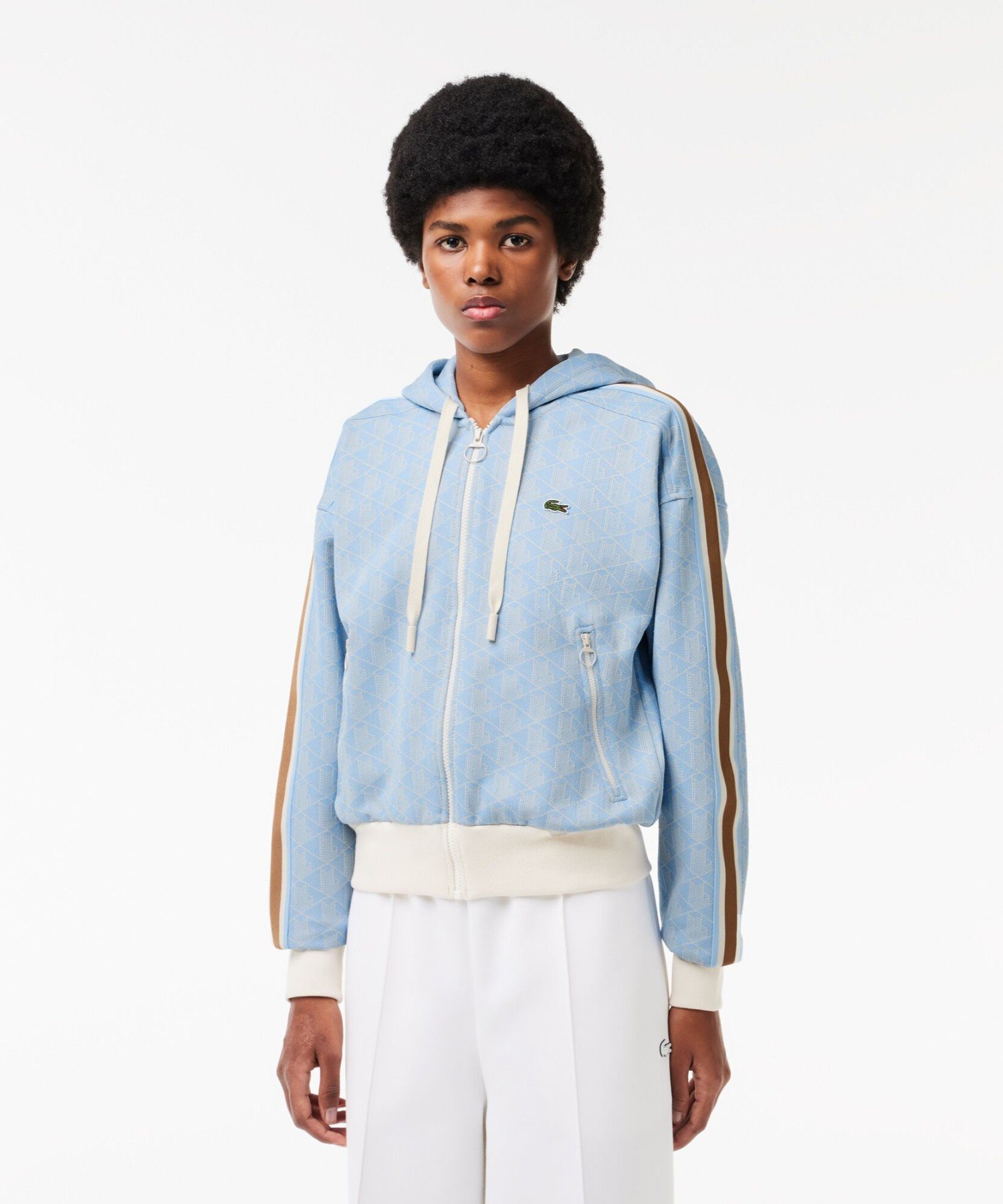 LACOSTE｜モノグラムジャカードジップアップフーディー / トラック