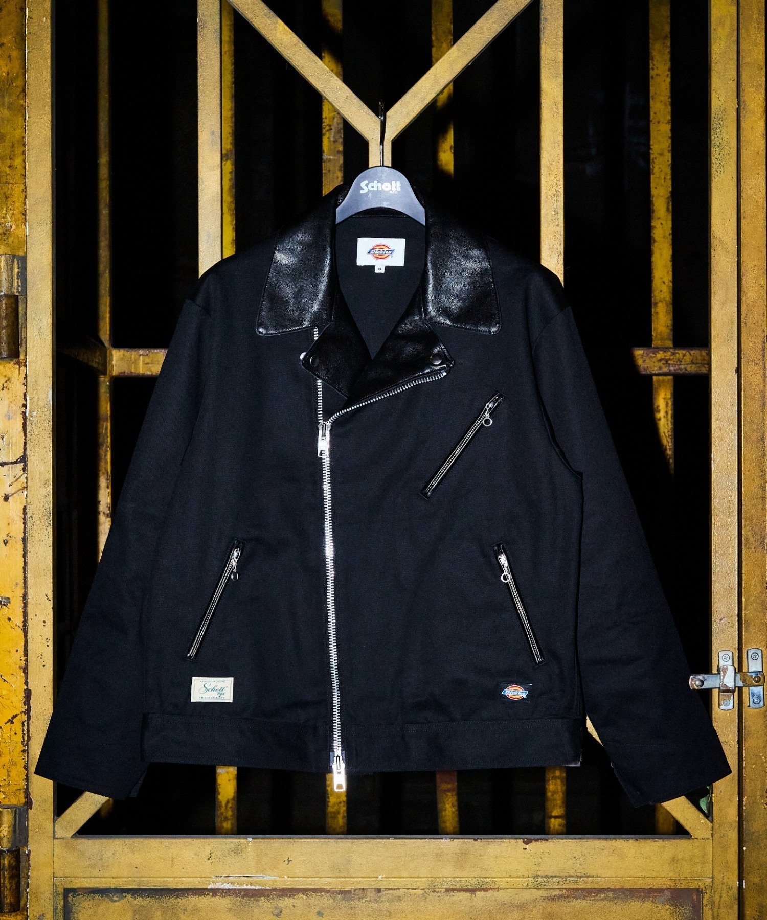 Schott｜×DICKIES/ディッキーズ/LEATHER COMB. DOUBLE RIDERS/レザー