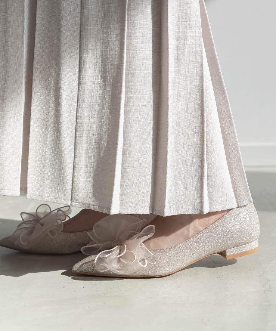 RANDA｜2WAY リボンラメフラットパンプス | Rakuten Fashion(楽天