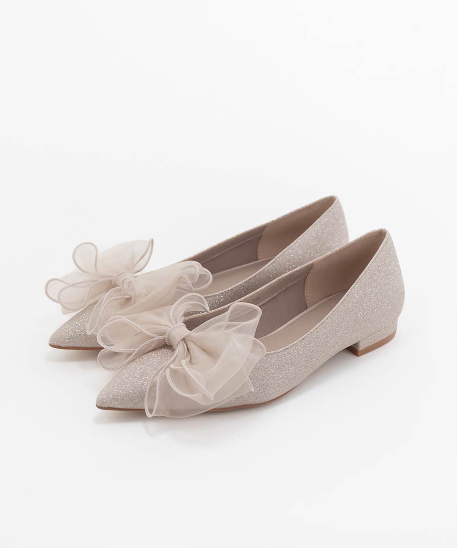 RANDA｜2WAY リボンラメフラットパンプス | Rakuten Fashion(楽天