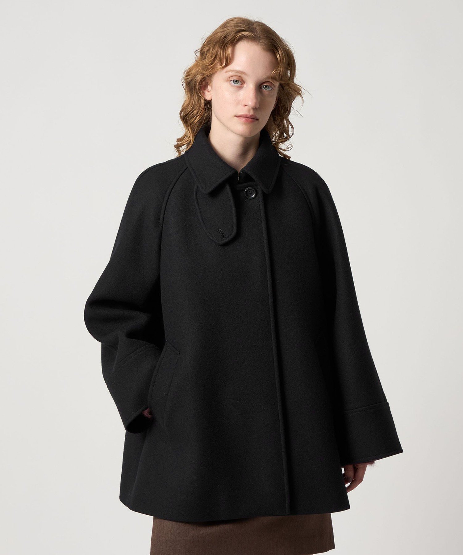 Steven Alan ウール カシミヤ テント ロング コート　ネイビー セール】＜Steven Alan＞ウール カシミヤ テント ロング コート