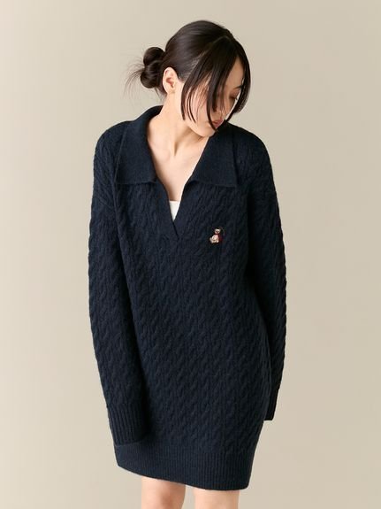 LILY BROWN｜Lily Bearケーブルニットワンピース | Rakuten Fashion