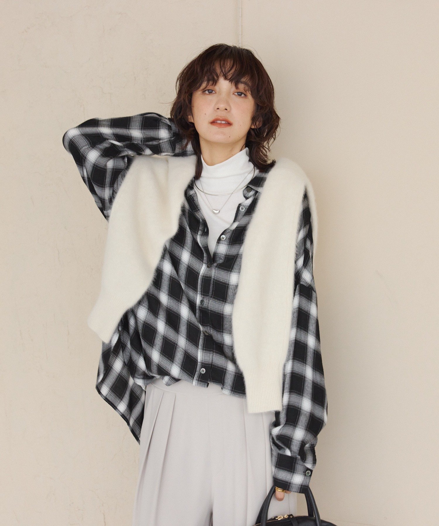 RIVE DROITE｜ウォッシュドチェックワイドシャツ | Rakuten Fashion