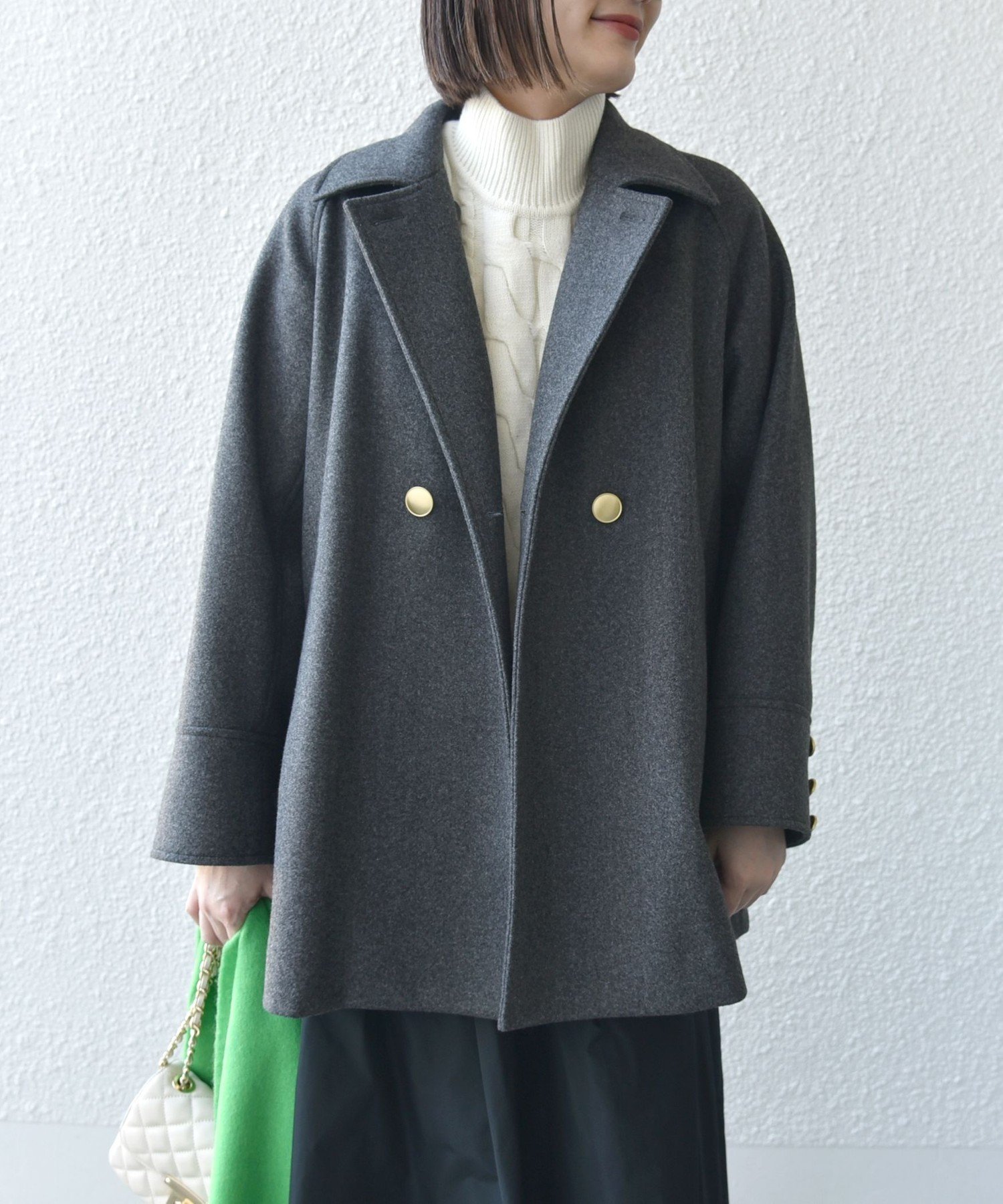 良品 SHIPS ウール ライク ジャージー メルトン 2WAY Pコート SHIPS｜【WEB限定】<手洗い可能>ウール ライク ジャージー メルトン