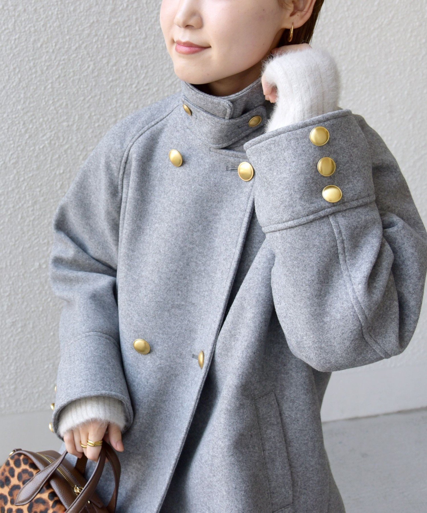 シップス　ウール ライク ジャージー メルトン　2WAY Pコート シップス SHIPS * 〈手洗い可能〉ウール ライク ジャージー メルトン