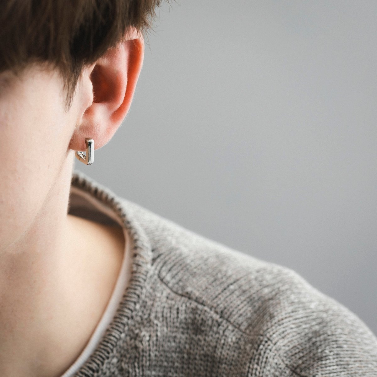 4℃｜【4°C HOMME+】 シルバー フープ ピアス/片耳用 | Rakuten Fashion