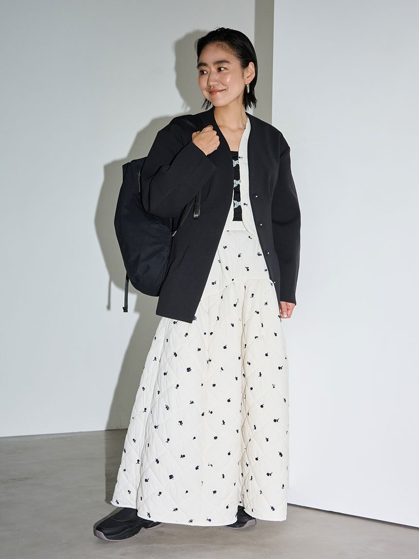 emmi｜フラワーエンブロイダリーキルティングベスト | Rakuten Fashion