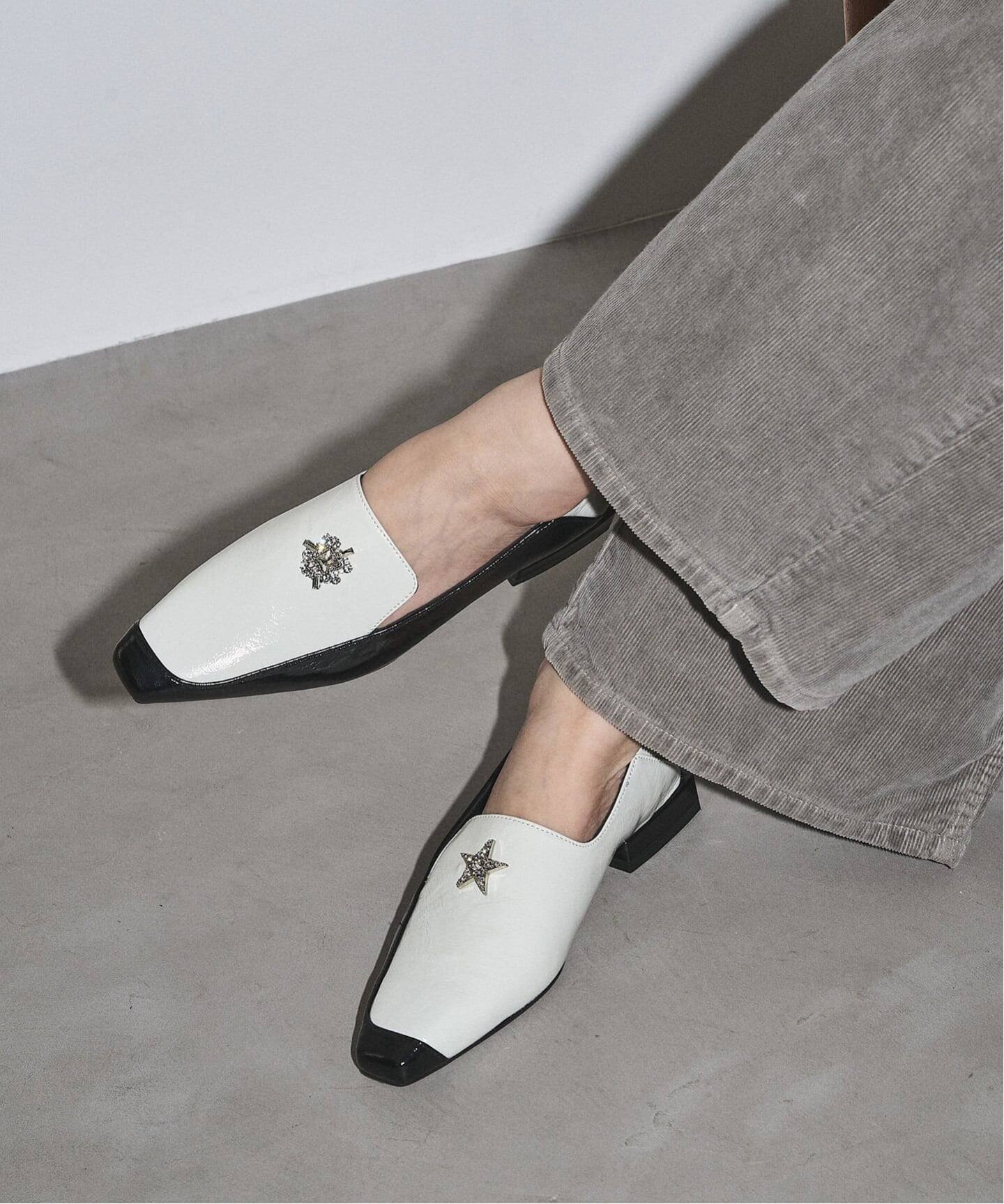 LE TALON｜GRISEレザーナロースクエアモチーフローファー | Rakuten