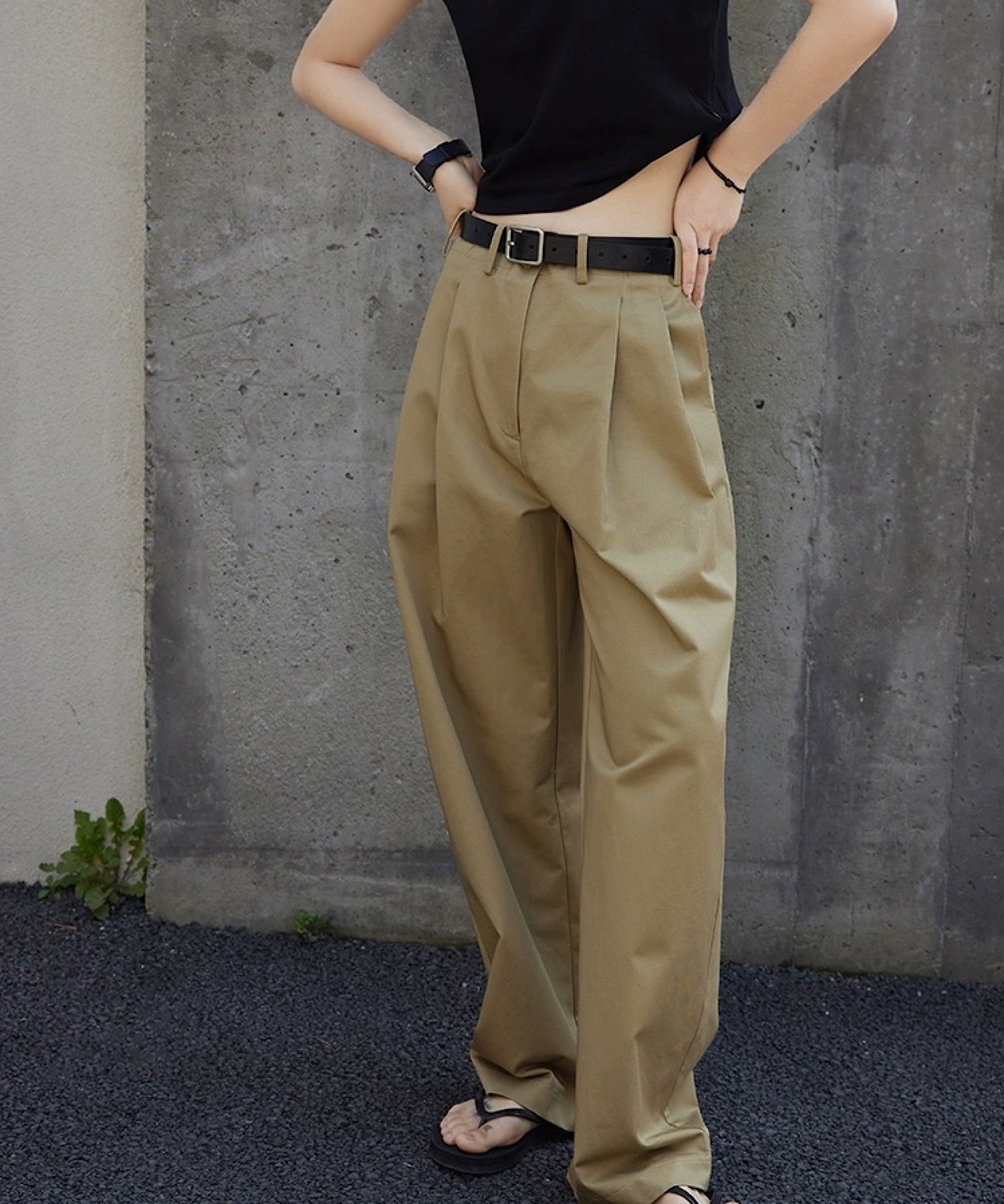 SMILE ORCHID｜タック入りワイドチノパン | Rakuten Fashion(楽天