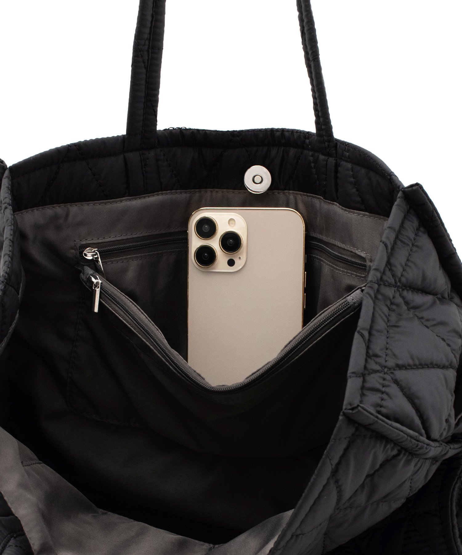 VitaFelice｜ポーチ付きキルティングビッグトートバッグ レディース