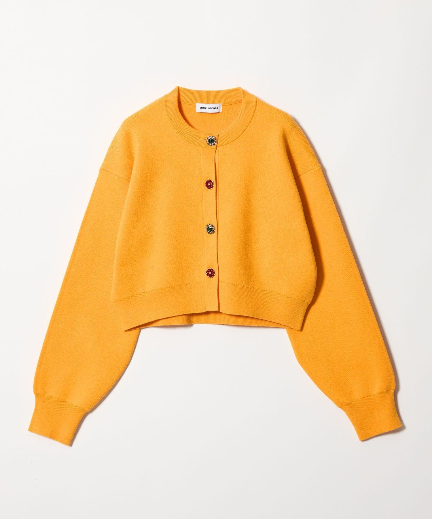 mahoさま専用「EMMEL REFINES」ビジュー ミニ カーディガン EMMEL REFINES＞EM HW ビジュー ミニ カーディガン （NAVY