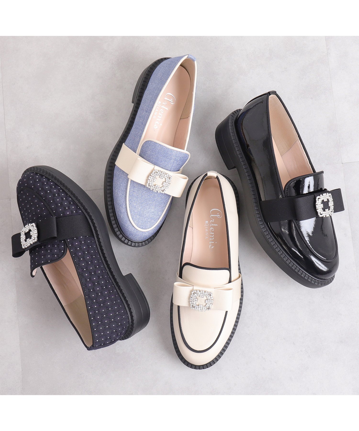 artemis by DIANA｜ビジューリボン 厚底ローファー | Rakuten Fashion