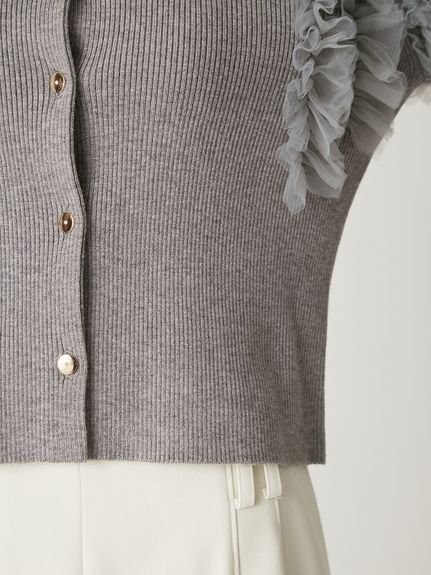 FRAY I.D｜ショルダーチュールフリルニットカーディガン | Rakuten