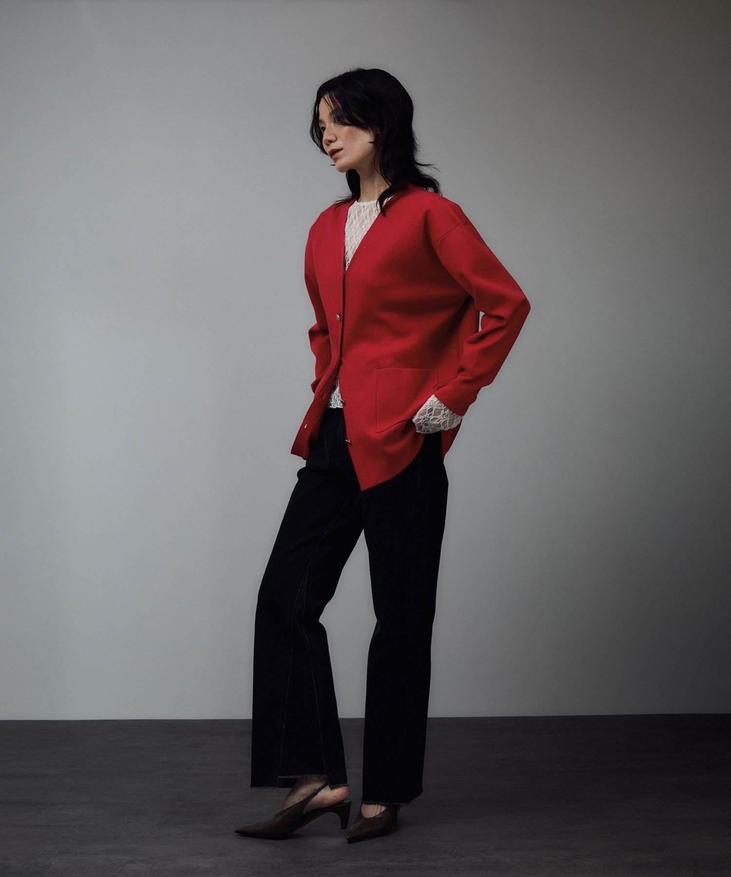 SALON adam et rope'｜ウールVネック金ボタンカーディガン | Rakuten