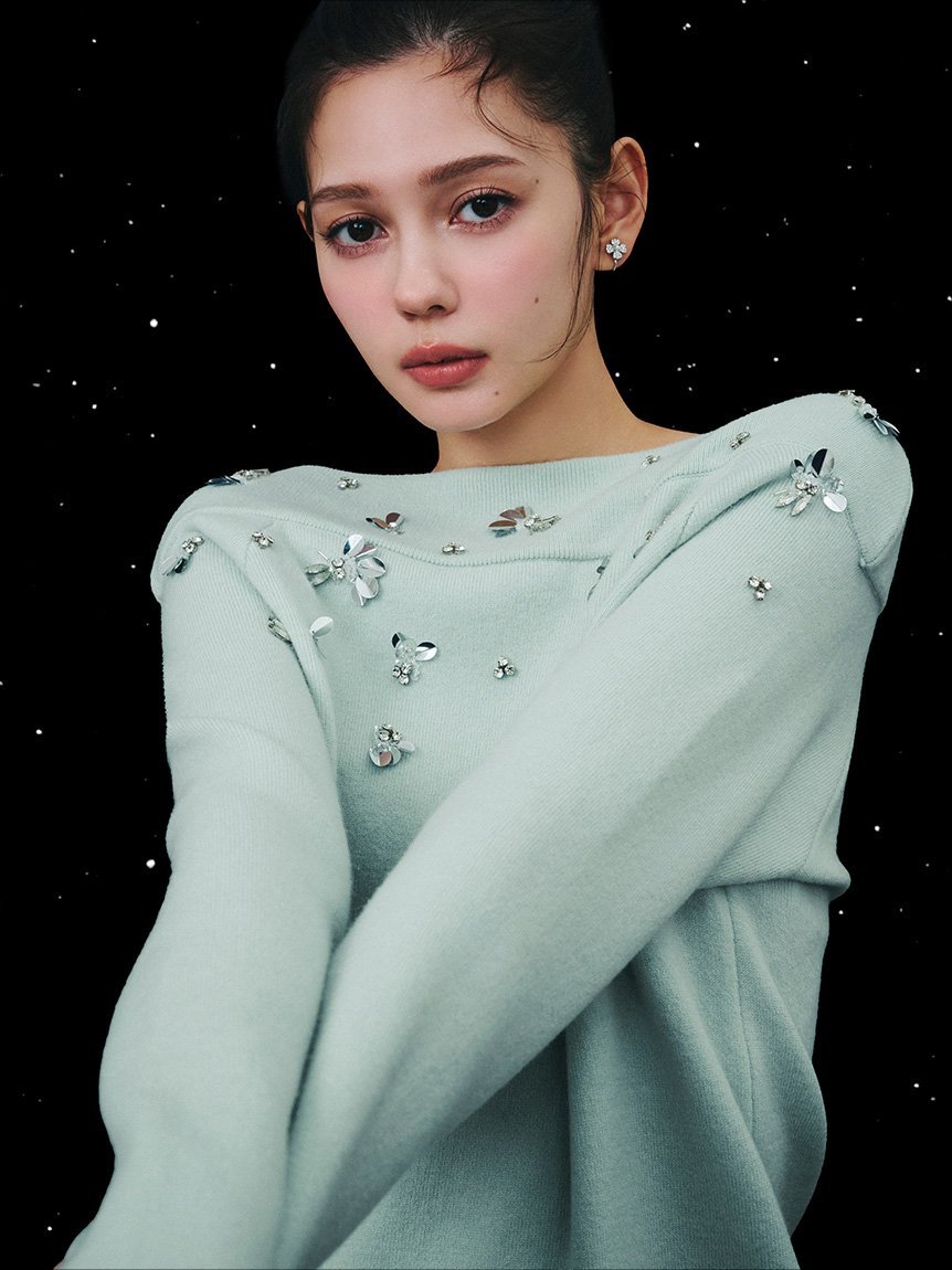 CELFORD｜ペタルビジューニットワンピース | Rakuten Fashion(楽天