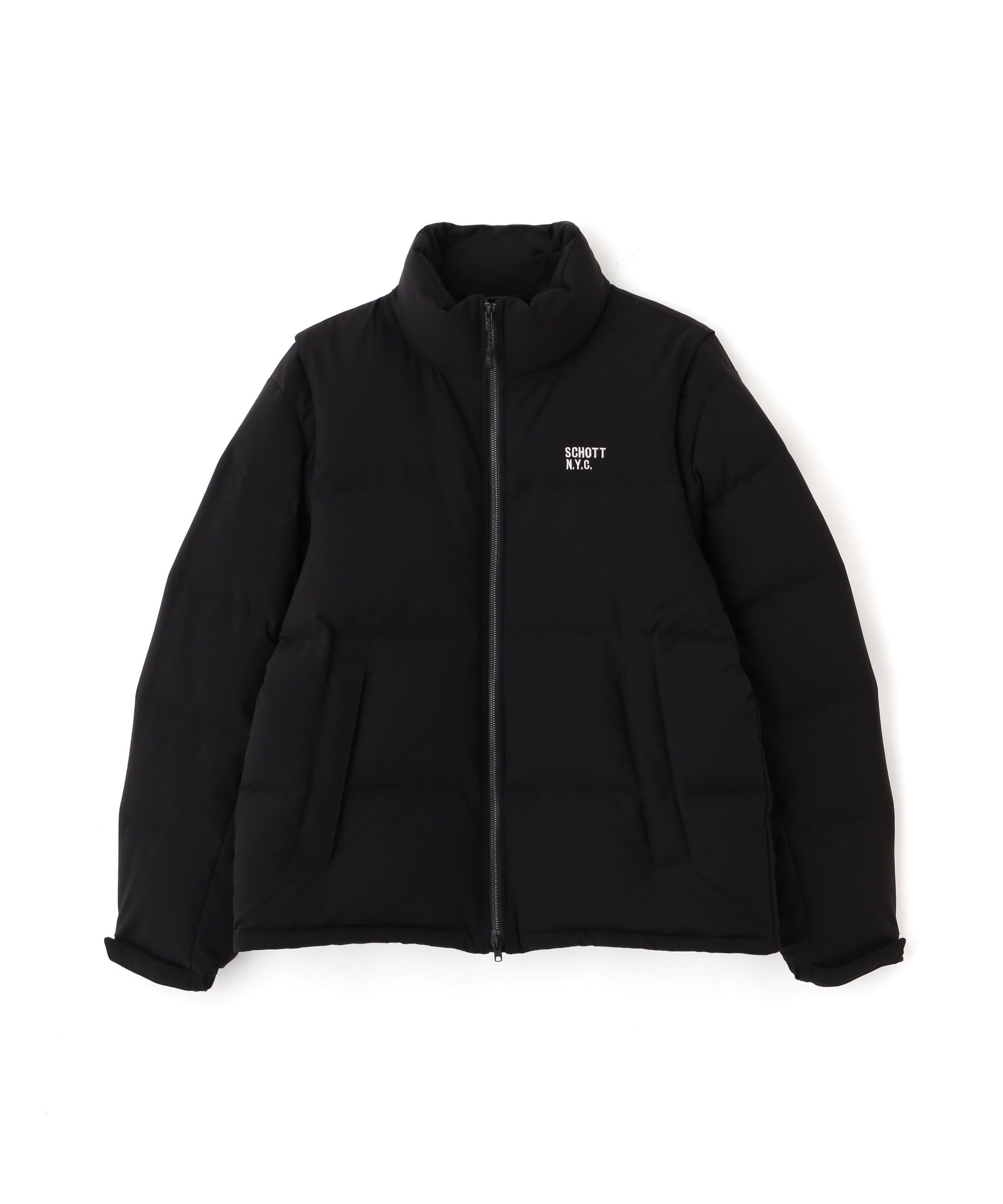 Schott｜2WAY 2TONE DOWN JACKET/2ウェイ 2トーン ダウンジャケット