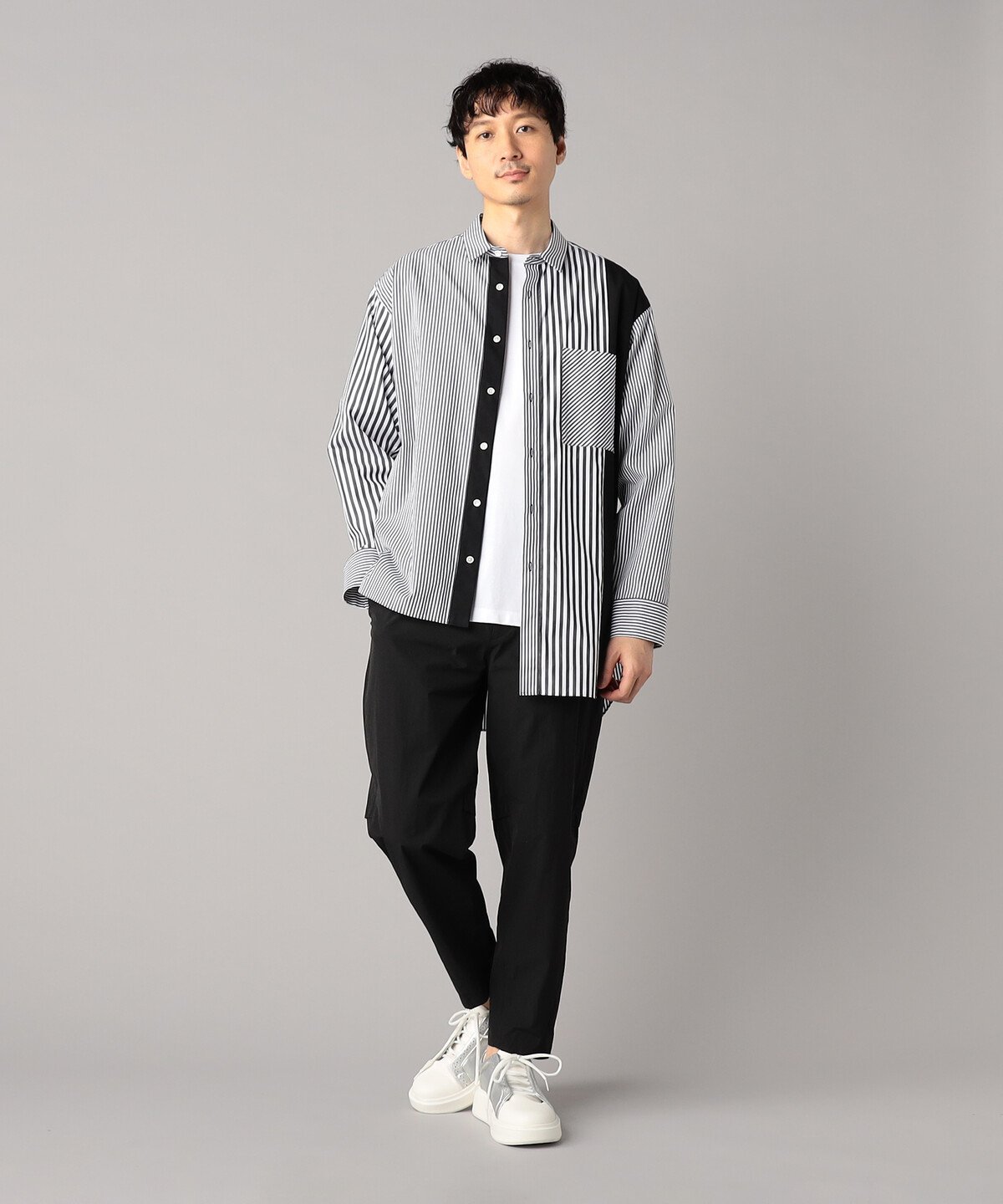 COMME CA MEN｜アシンメトリー ストライプシャツ | Rakuten Fashion