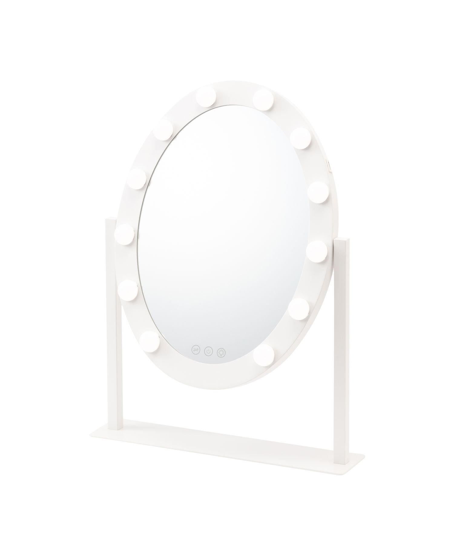 Francfranc｜ハリウッドミラー ラウンド S ホワイト 調光 調色 ライト