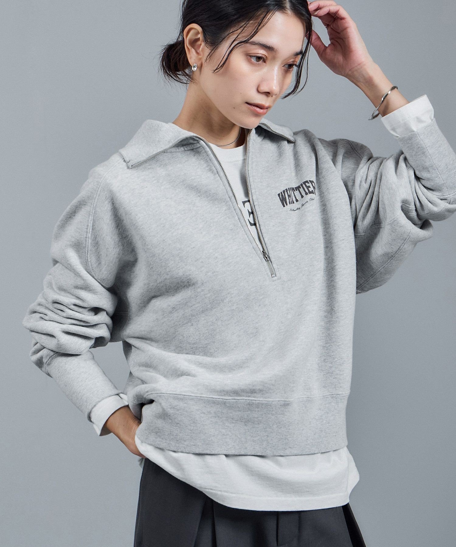 SALON adam et rope'｜【WEB限定】ビンテージライクハーフジップ