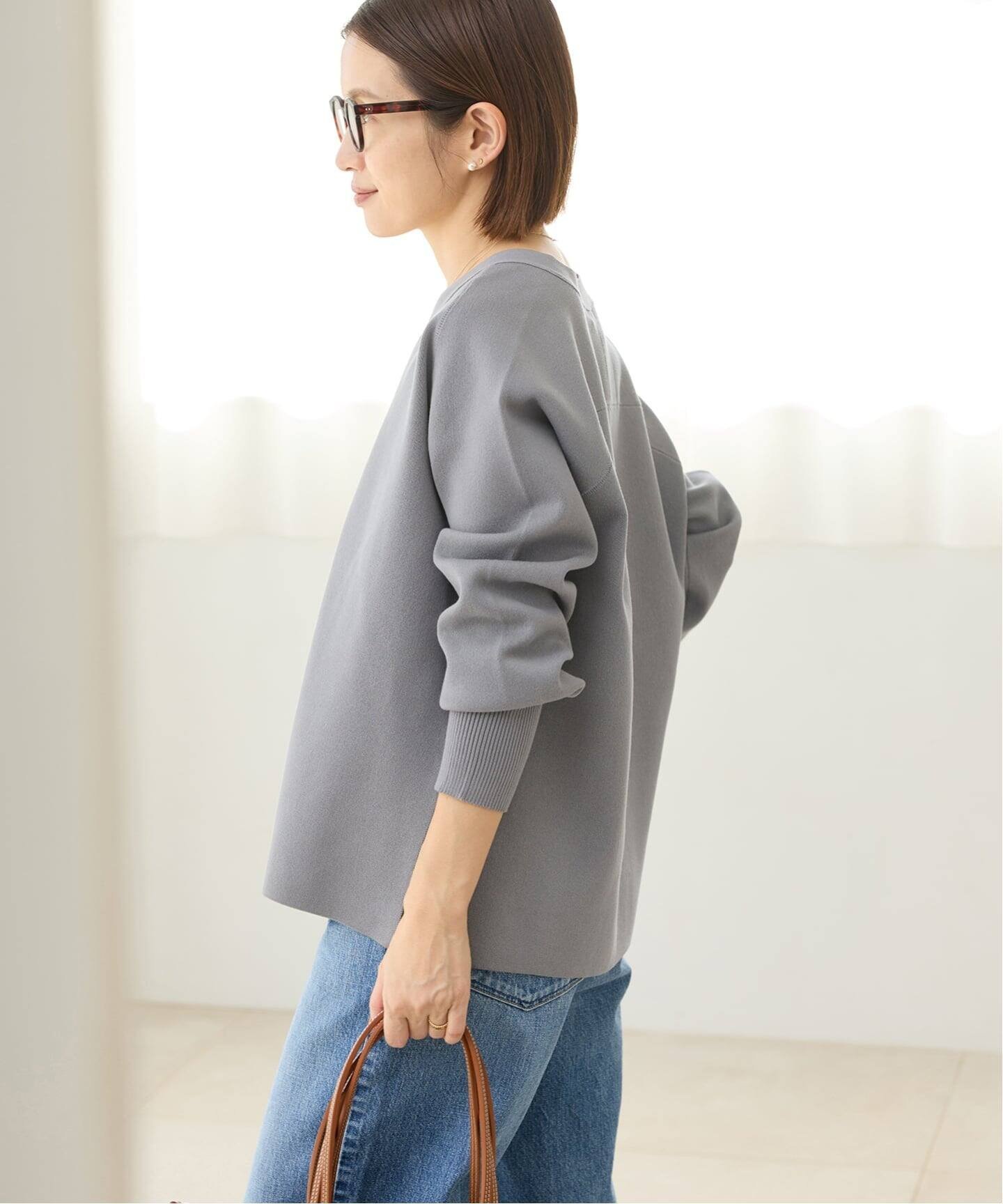 IENA｜《新色/追加》ファインコットンスムースVネックカーディガン
