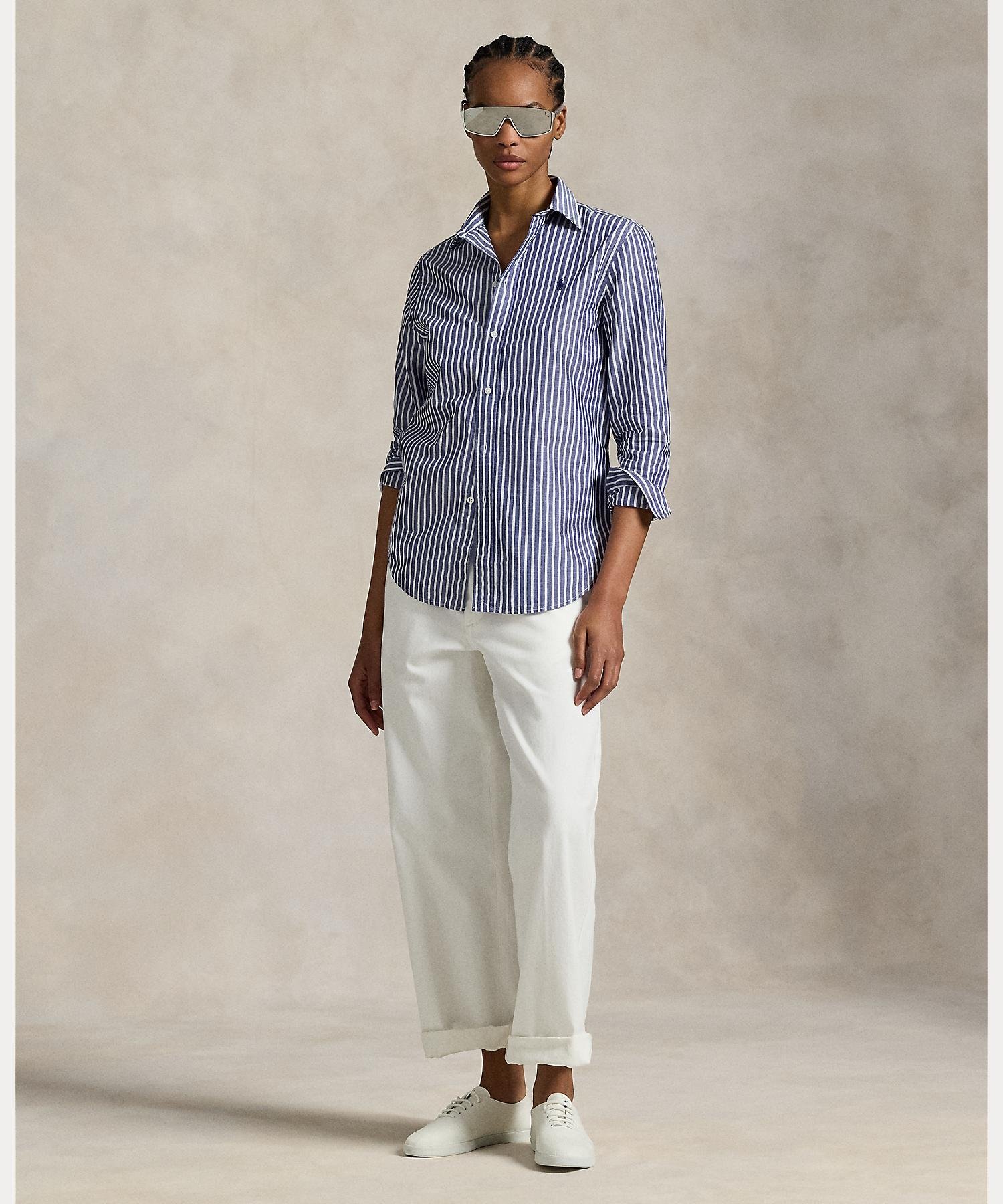 RALPH LAUREN｜クラシック フィット ストライプド コットンリネン