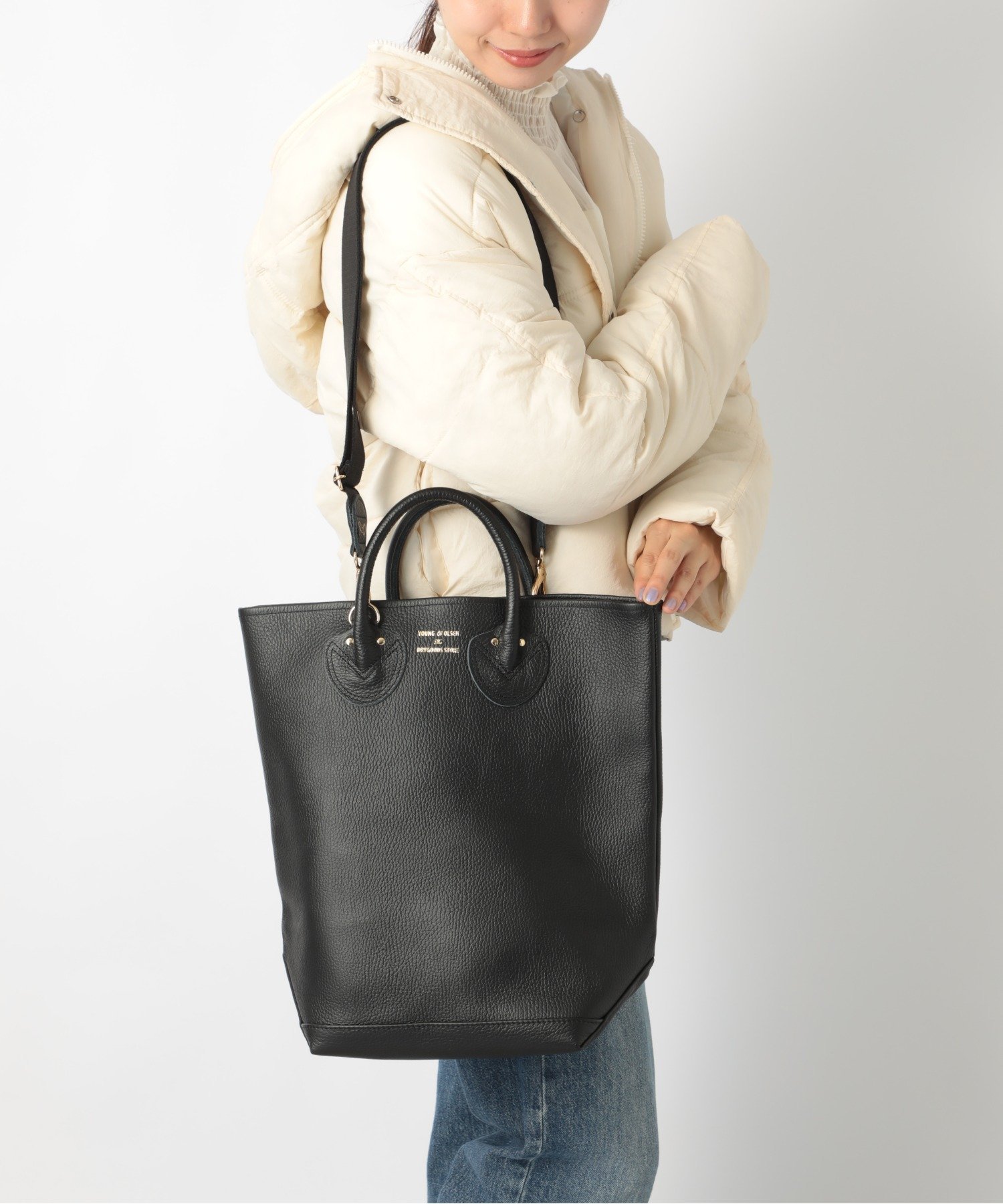 SETUP7｜YOUNG&OLSEN/EMBOSSED LEATHER HAVERSACK M トートバッグ