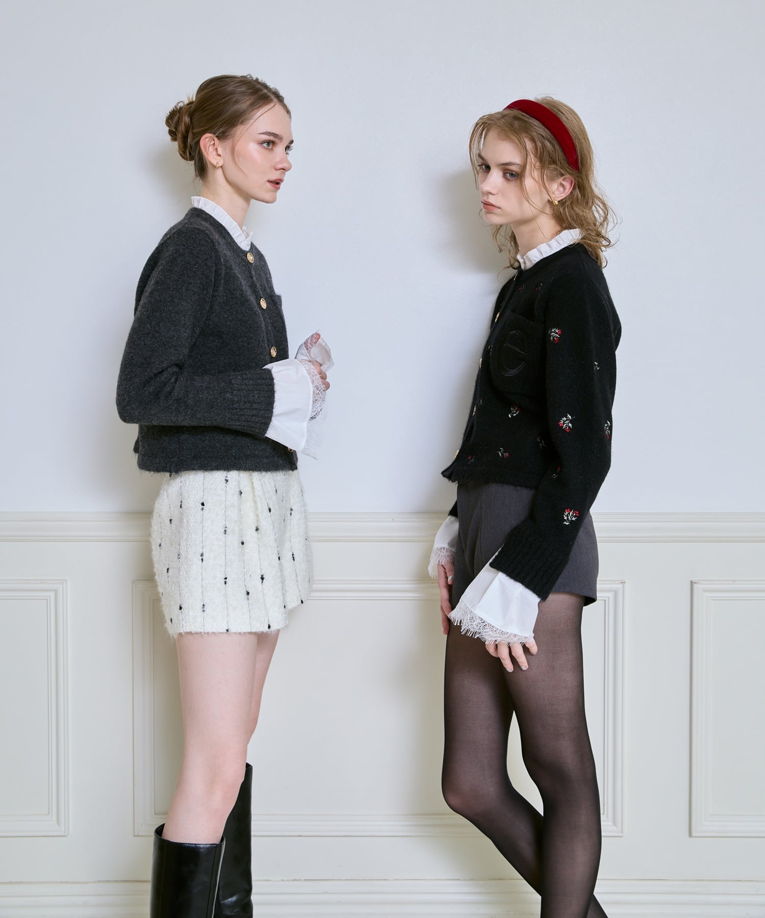 EIMY ISTOIRE｜Attachedcollrフラワーモチーフカーディガン | Rakuten