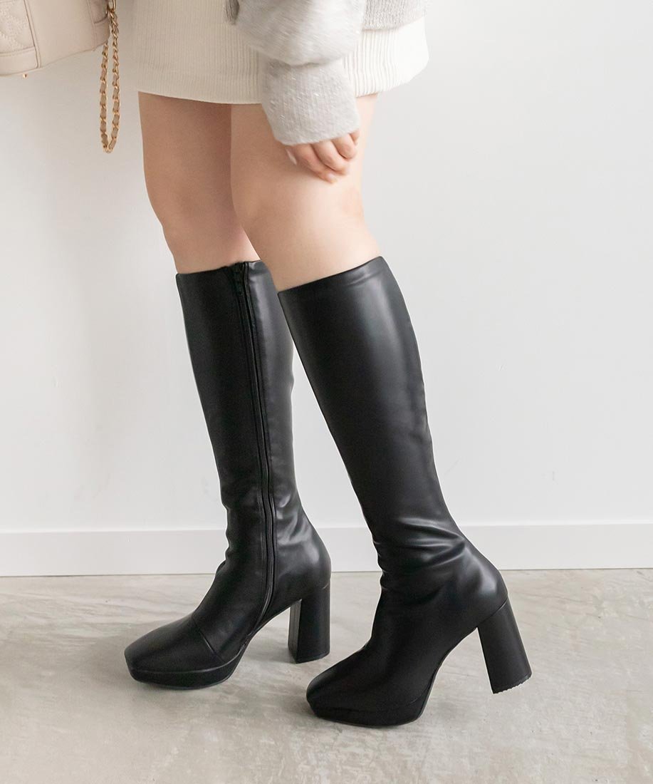 RANDA｜晴雨兼用 ボリュームソールロングブーツ | Rakuten Fashion