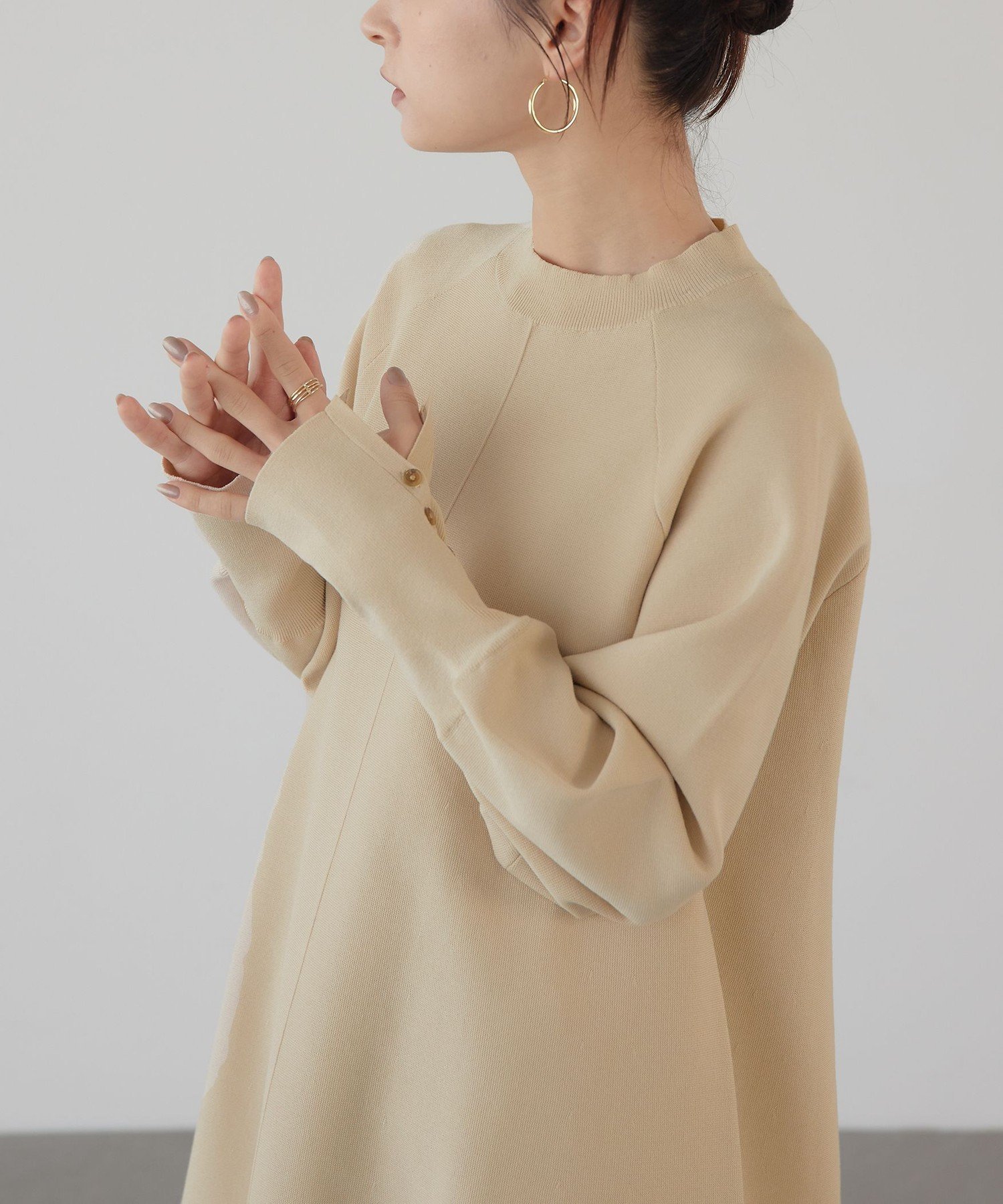 ユナイテッドアローズ EMMELREFINES クルーネックAラインワンピース UNITED ARROWS green label relaxing｜<EMMEL REFINES>EM クルーネック