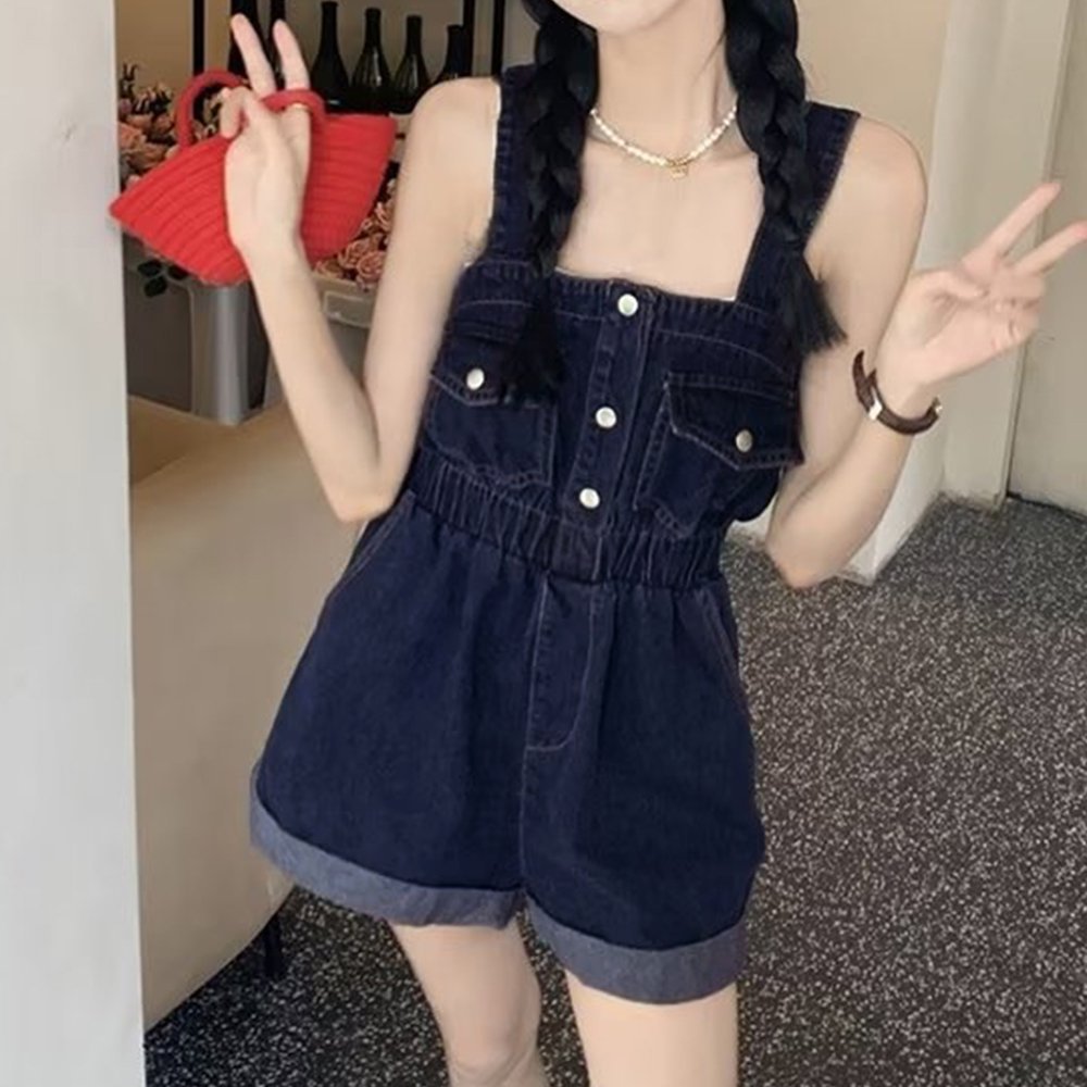 miniministore｜デニムサロペットショート丈オールインワン | Rakuten