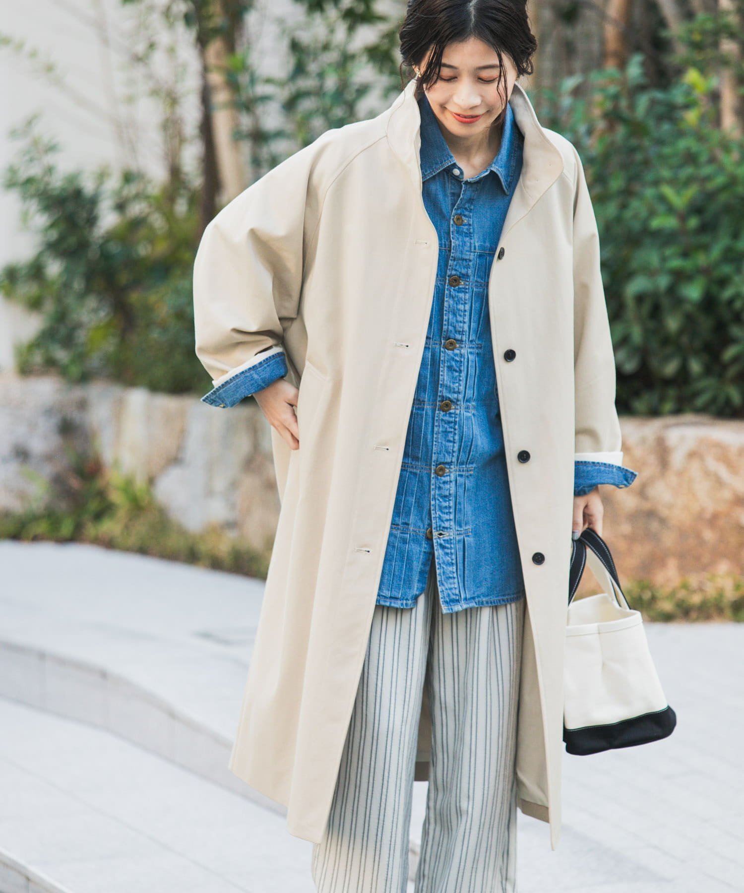 URBAN RESEARCH DOORS｜BACKヨークスタンドカラーコート | Rakuten