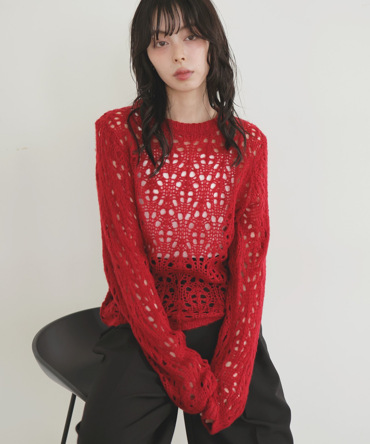 LIAN｜クロシェニットプルオーバー | Rakuten Fashion(楽天