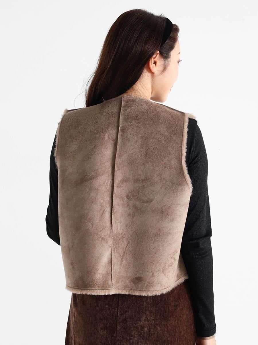 Vin｜リバーシブルフェイクファーベスト | Rakuten Fashion(楽天