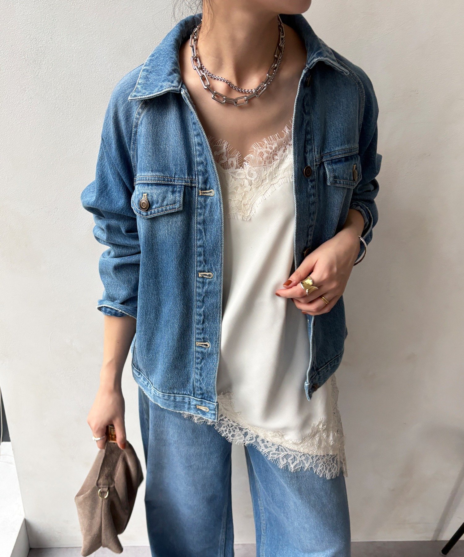 DOUDOU｜ショート丈アシメレースキャミ | Rakuten Fashion(楽天