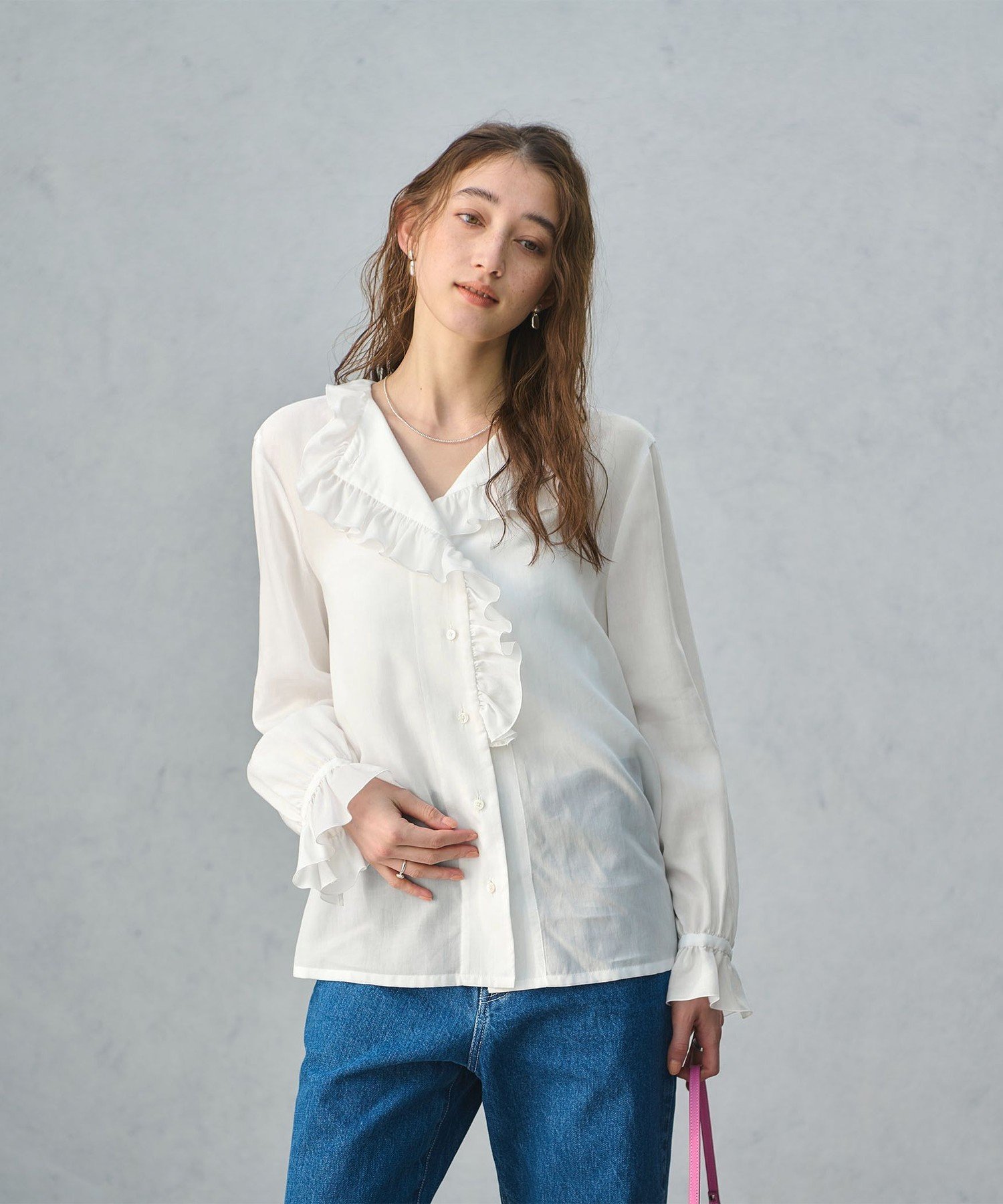 UNITED ARROWS｜フリルカラー 2WAY ブラウス -ウォッシャブル