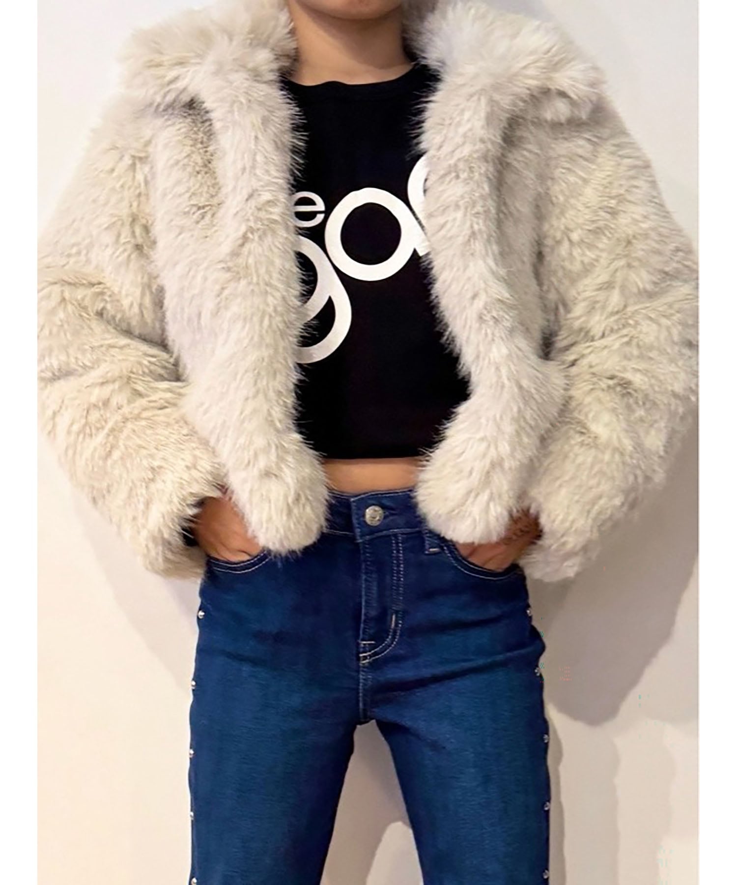 GAP｜(K)リサイクル フェイクファー クロップドコート (キッズ