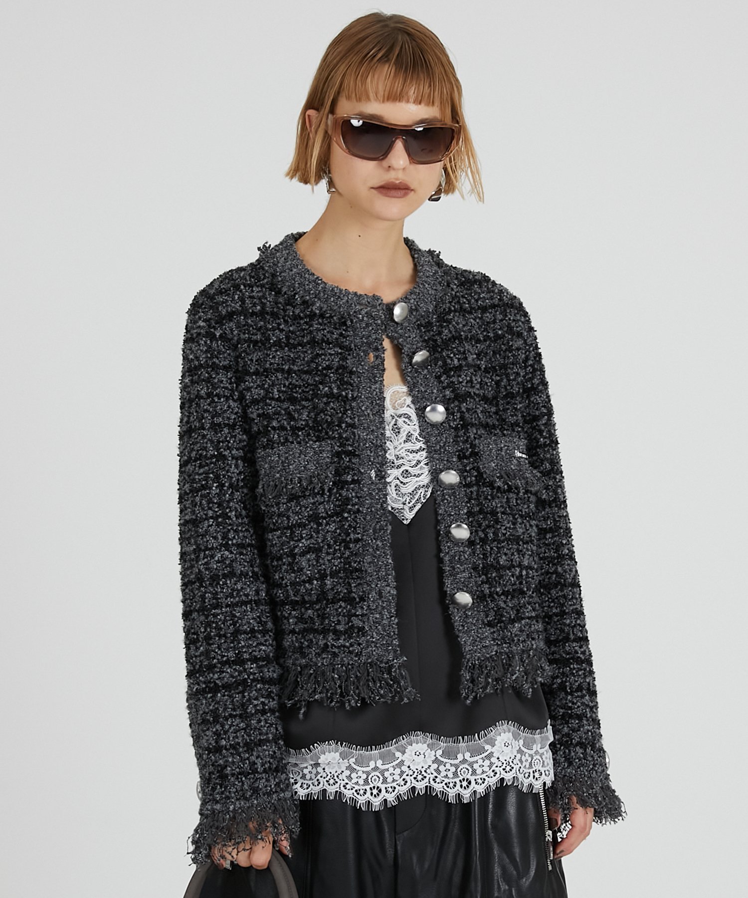 PRANK PROJECT｜ツイードニットカーディガン | Rakuten Fashion(楽天