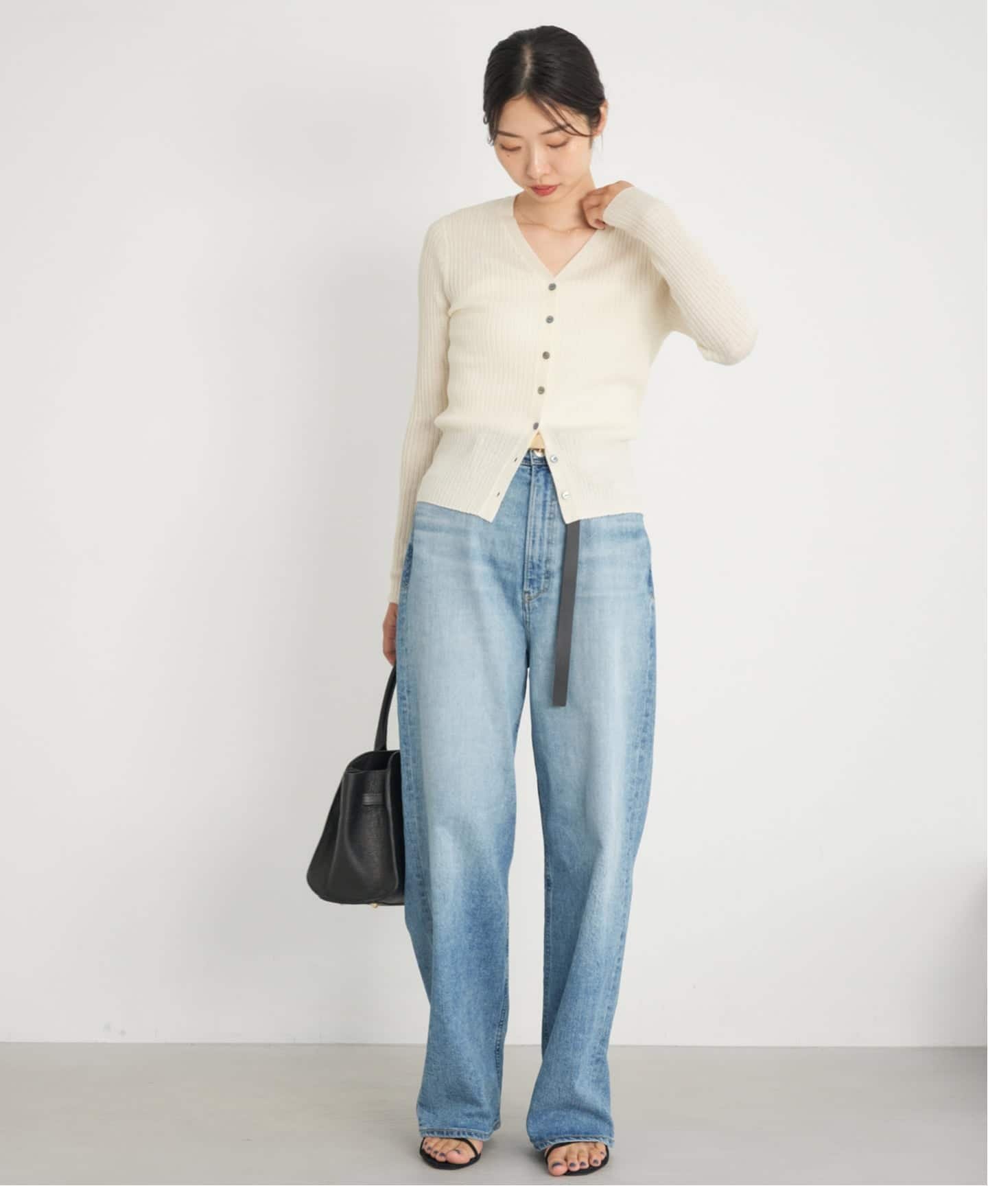 IENA｜《追加》イタリア ヤーン RIB Vネックカーディガン | Rakuten