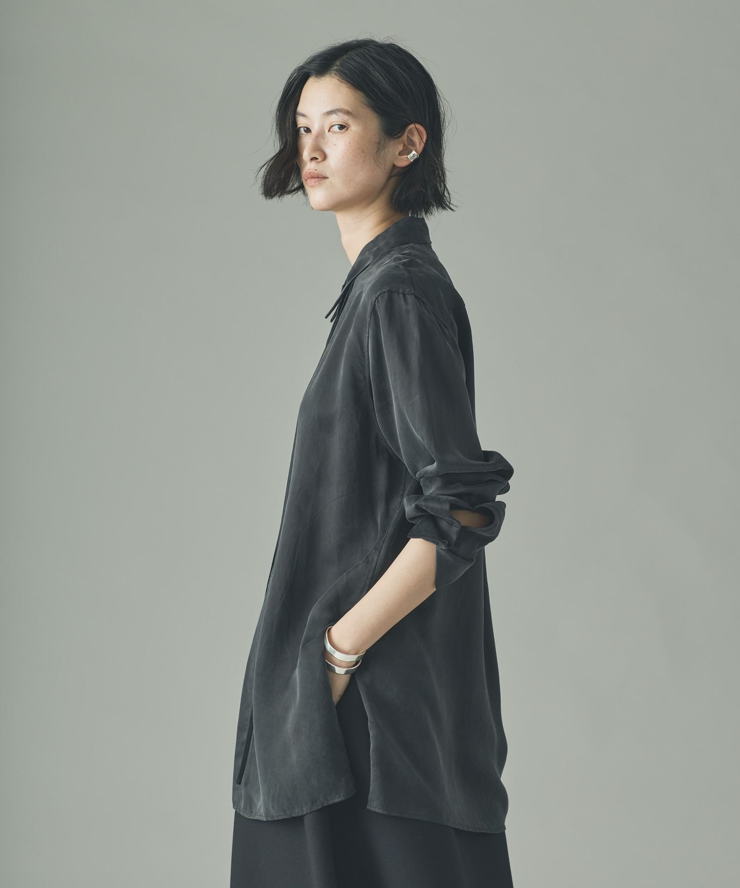 Curensology｜キュプラサテンシャツ | Rakuten Fashion(楽天