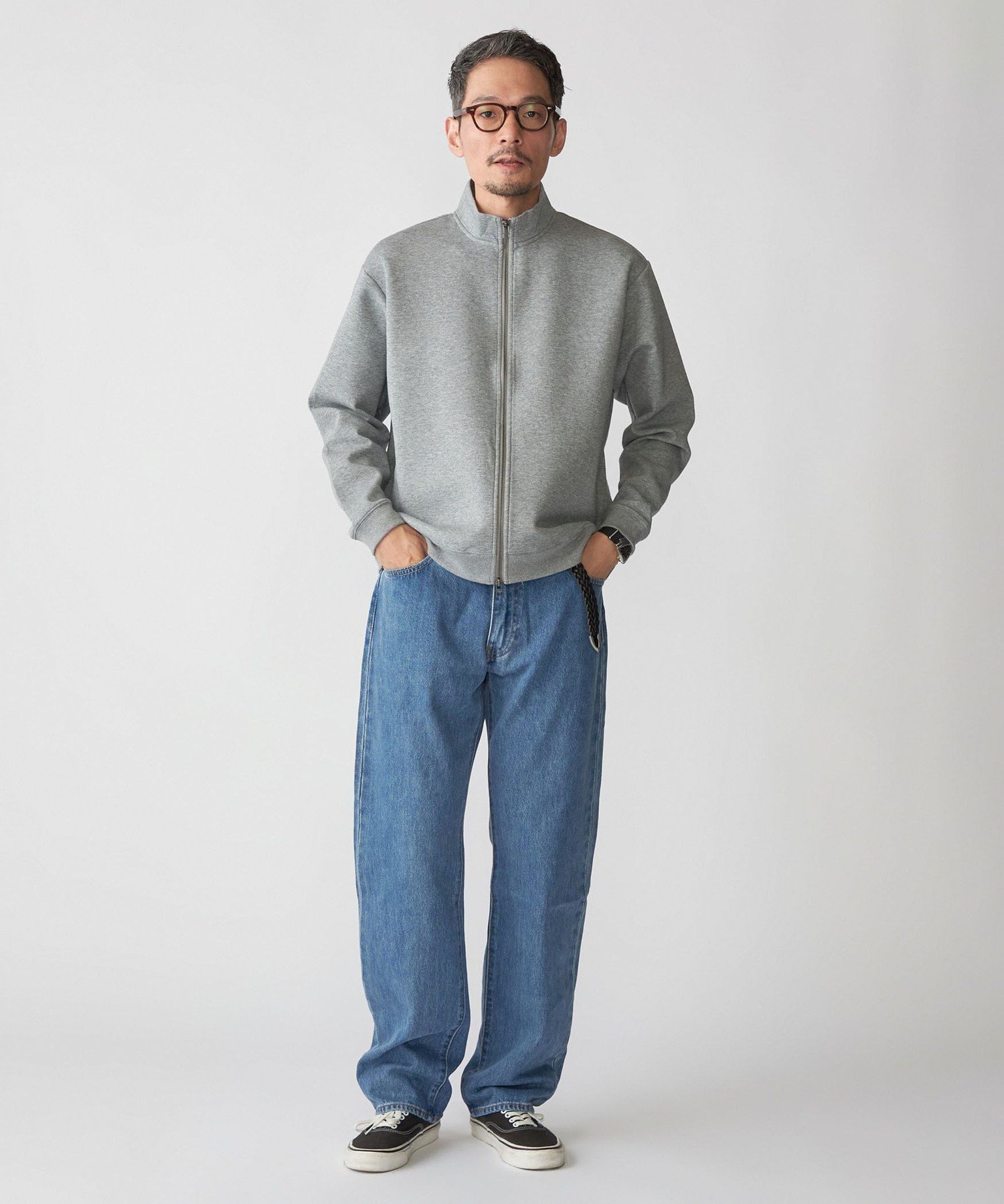 SHIPS｜【WEB限定】SHIPS: ハイゲージ ダブルニット スタンド ジップ