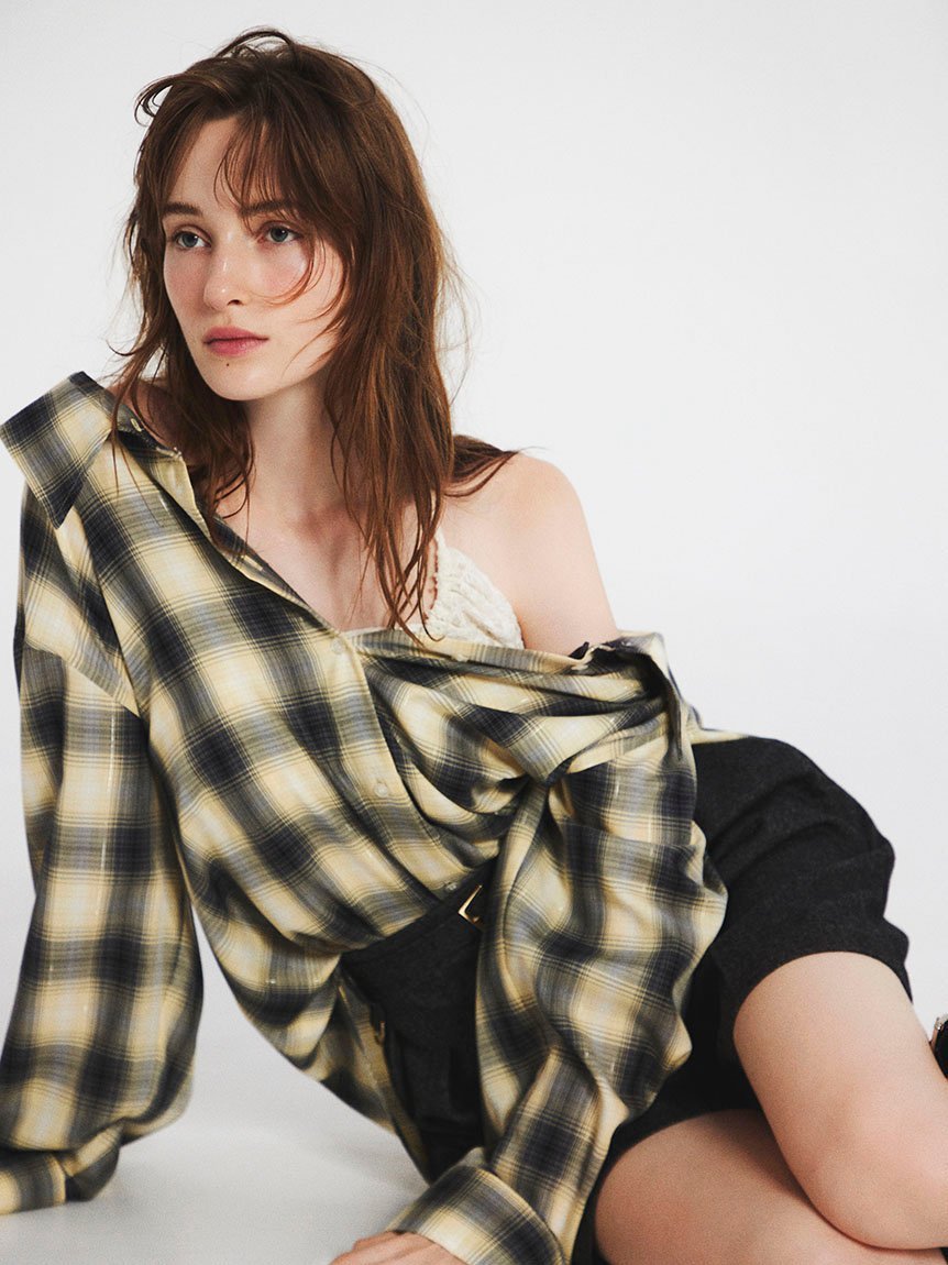 FRAY I.D｜オンブレラメチェックアシメシャツ | Rakuten Fashion(楽天